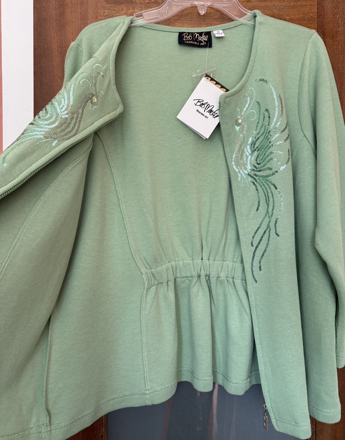 Bob Mackie Bob Mackie Women Plus Wearable Art Mint Green Sequin Peacock Size XXL / US 16-18 / IT 52-54 - 5 Thumbnail