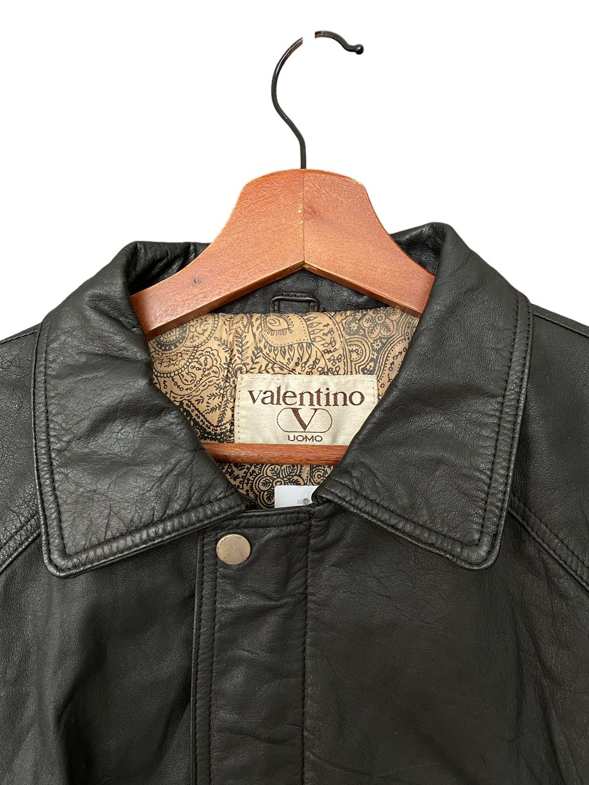 Valentino Vintage Valentino Uomo Leather Jacket 1990s Size US M / EU 48-50 / 2 - 8 Thumbnail