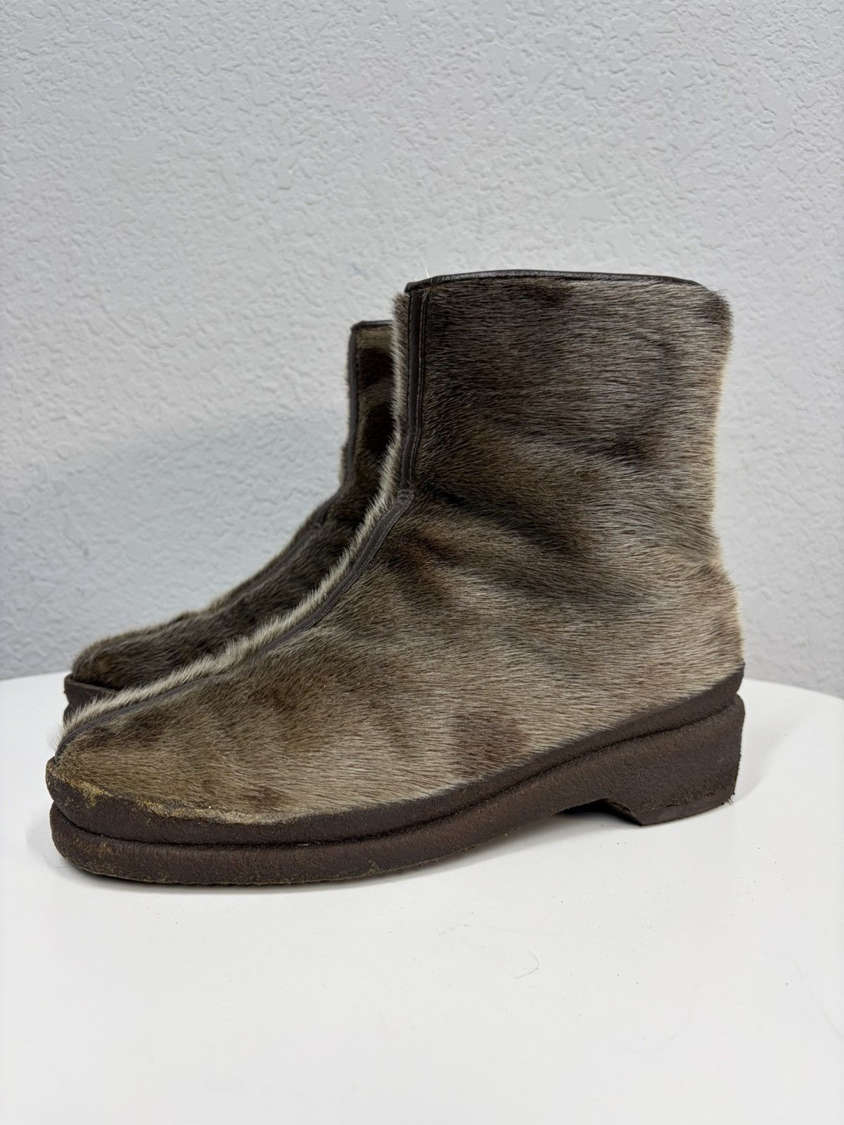 Hedi Slimane Vintage Italian AS 98 Rick Owens Vibe Fur Leather Boots y2k Size US 8 / EU 41 - 4 Thumbnail