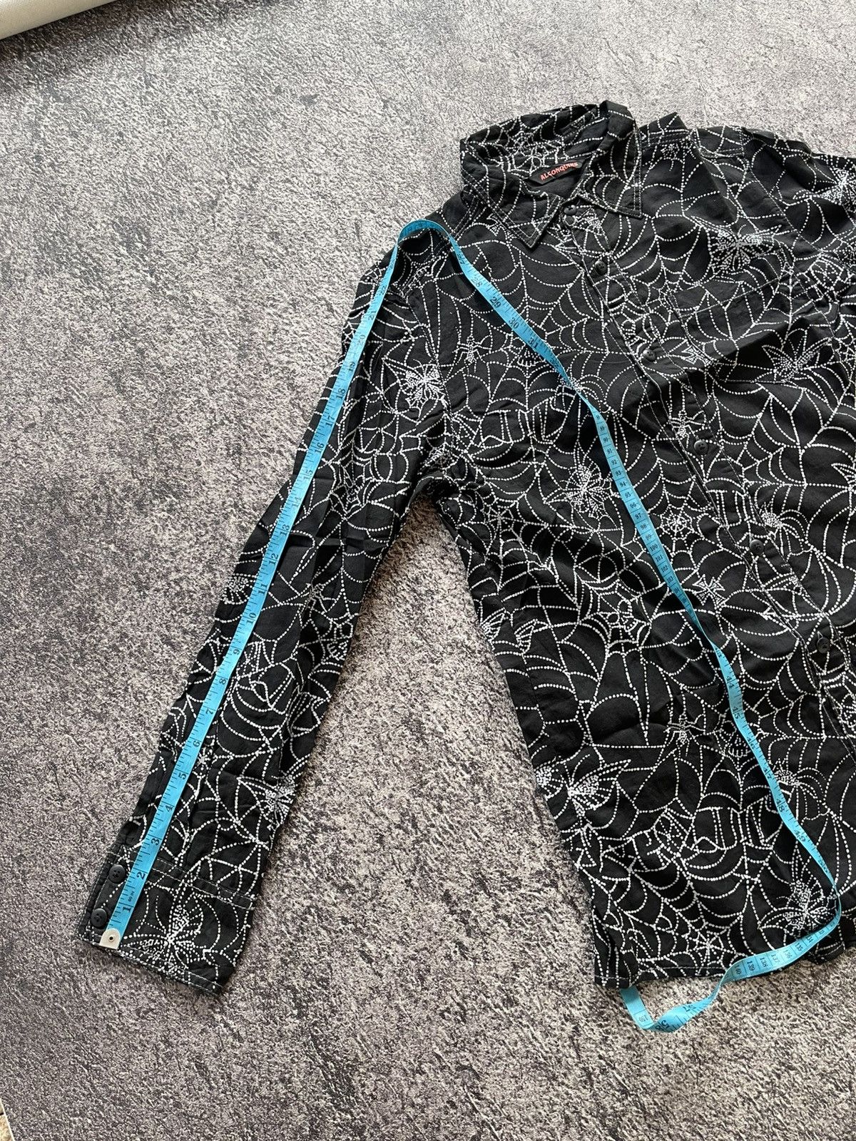 Japanese Brand Y2K Algonquins skull spider webs shirt Size US M / EU 48-50 / 2 - 10 Thumbnail