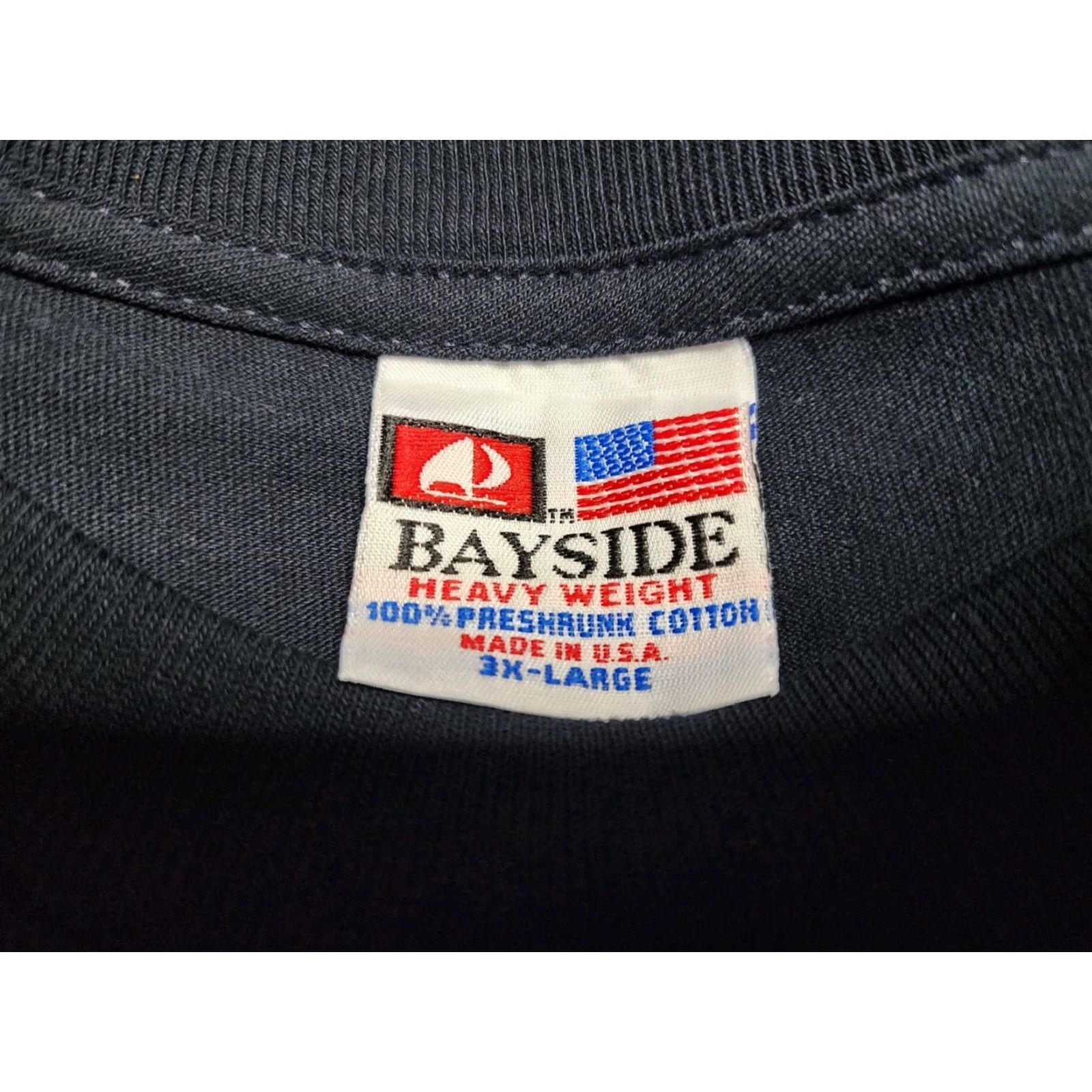 Doublet VINTAGE Bayside USA Men’s 3XL Cotton T-Shirt Short Sleeve Crew Neck Double-Sided Certified Master Inspector Black Size US XXL / EU 58 / 5 - 5 Thumbnail