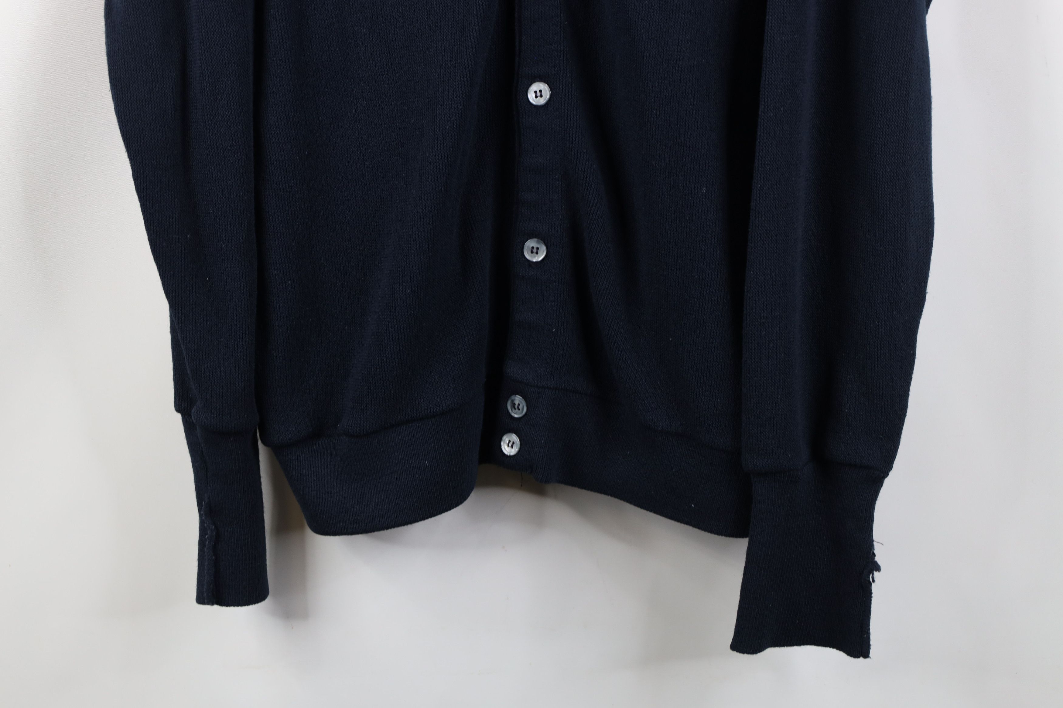 Vintage Vintage 70s Streetwear Knit Cardigan Sweater Navy Blue USA Size US XL / EU 56 / 4 - 3 Thumbnail