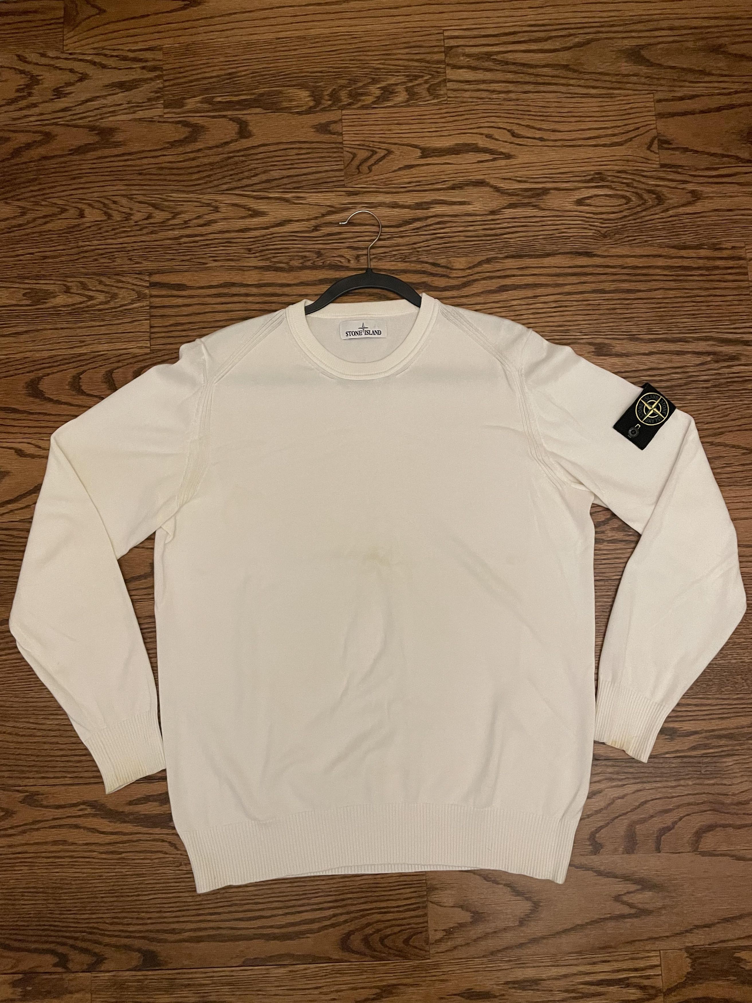 Stone Island Stone Island Patch White Knit Sweater Size US M / EU 48-50 / 2 - 1 Thumbnail
