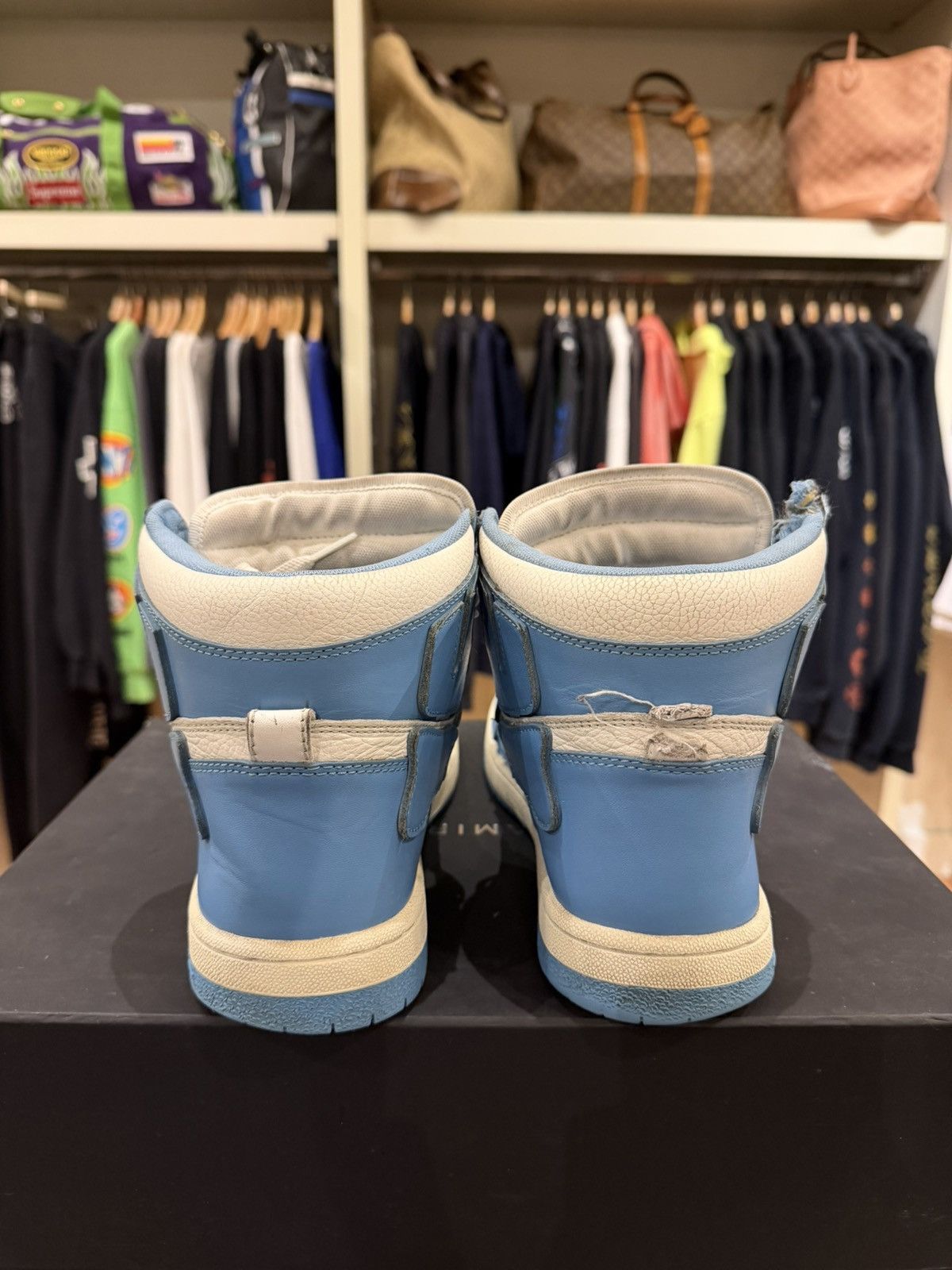 Amiri Amiri Skel High Top - White/Blue Size US 10 / EU 43 - 3 Thumbnail