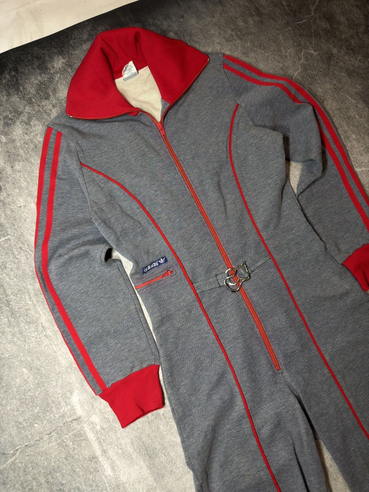 Adidas 70s single-breasted jumpsuit, vintage, rare, 70s, unique Size M / US 6-8 / IT 42-44 - 3 Thumbnail