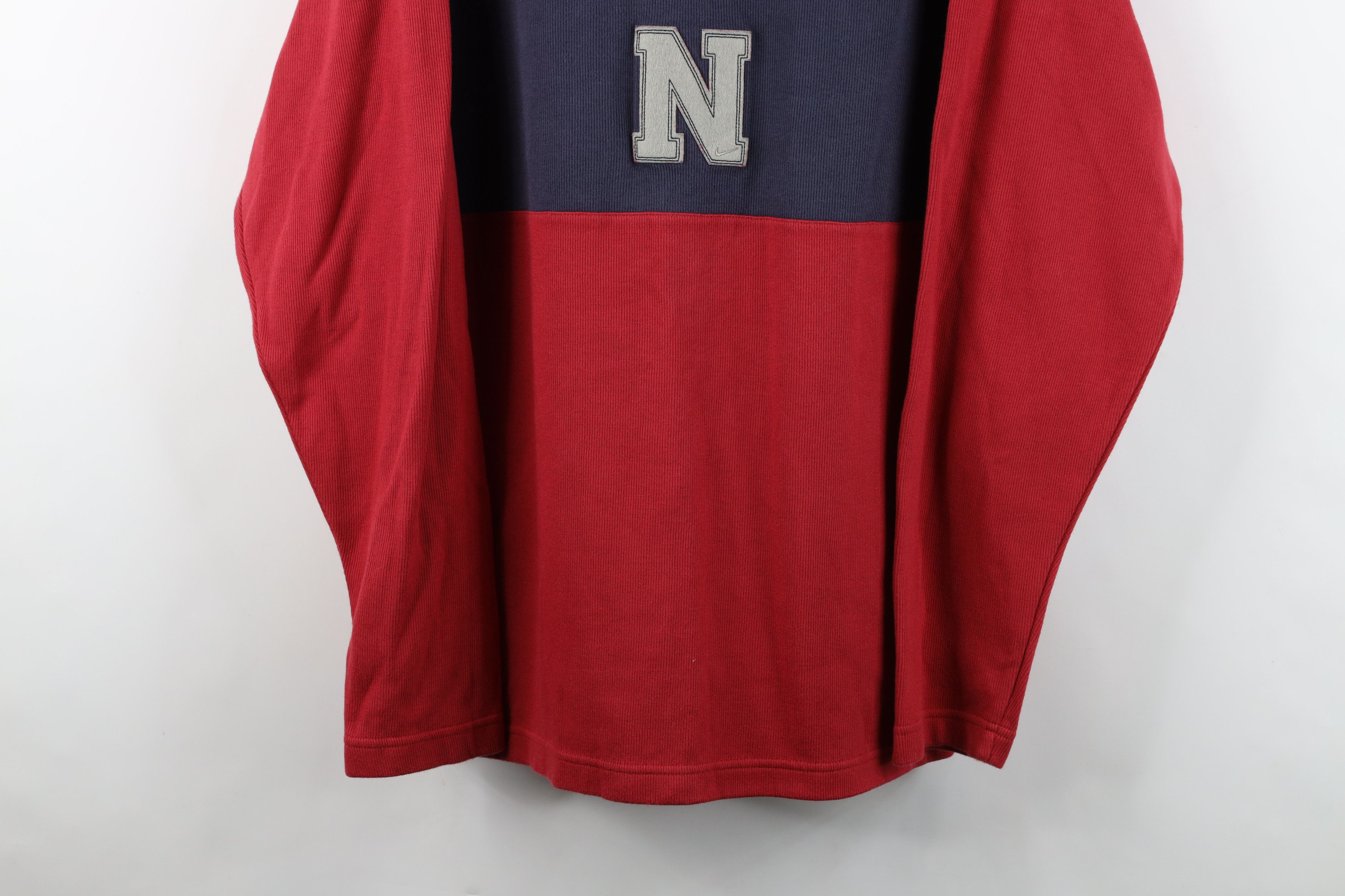 Nike Vintage 90s Nike Swoosh Ribbed Knit Long Sleeve T-Shirt Red Size US M / EU 48-50 / 2 - 3 Thumbnail