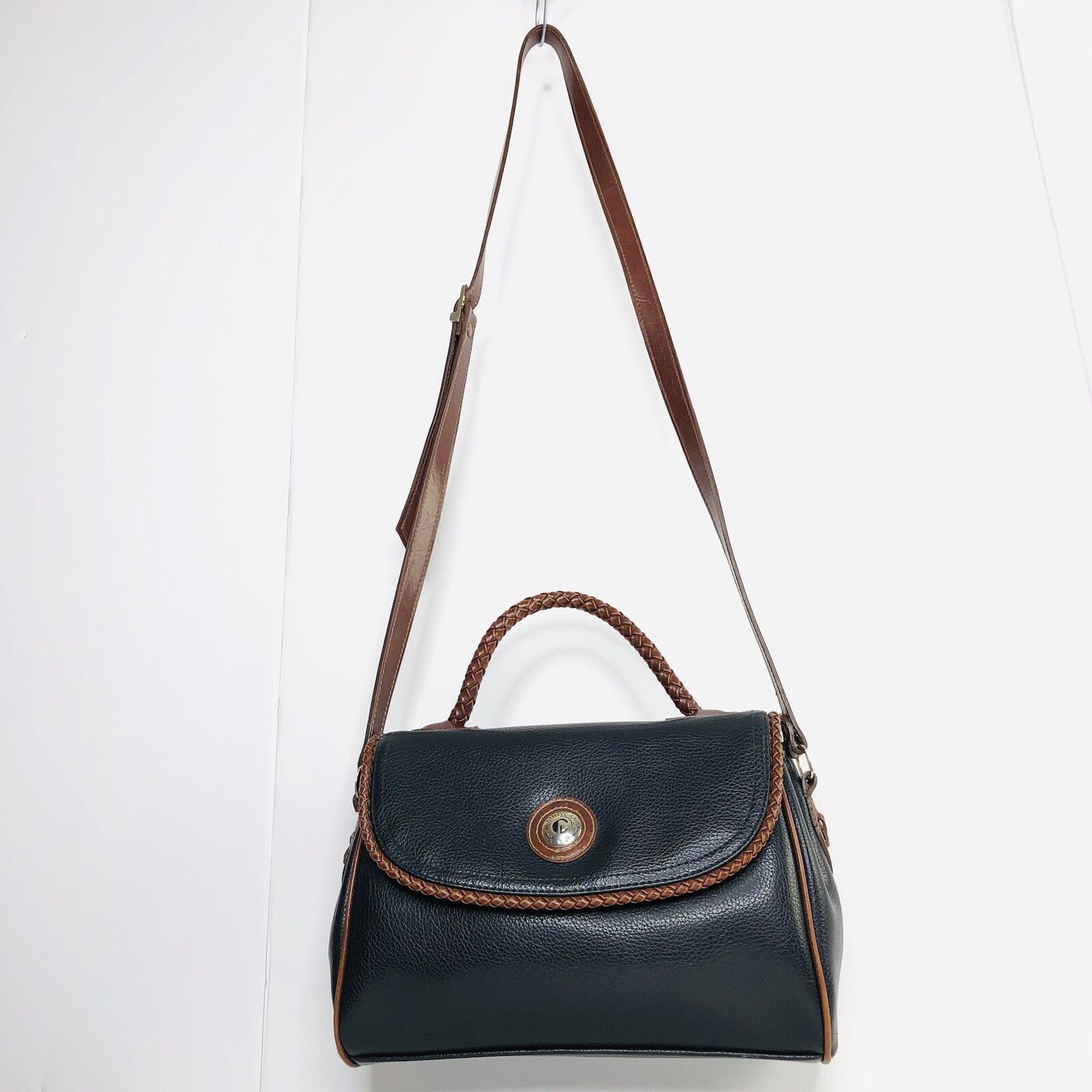Other Vtg Carryland USA Leather Purse Black Brown Shoulder Bag Size ONE SIZE - 7 Thumbnail