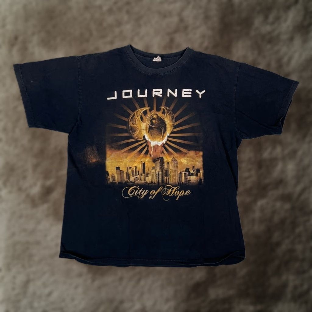 Anvil VINTAGE Journey Shirt Eclipse City Of Hope Tour 2011 Large Black Cotton 90s Music Rock T-Shirt Men Crew Neck Short Sleeve Double-Sided Size US L / EU 52-54 / 3 - 1 Thumbnail