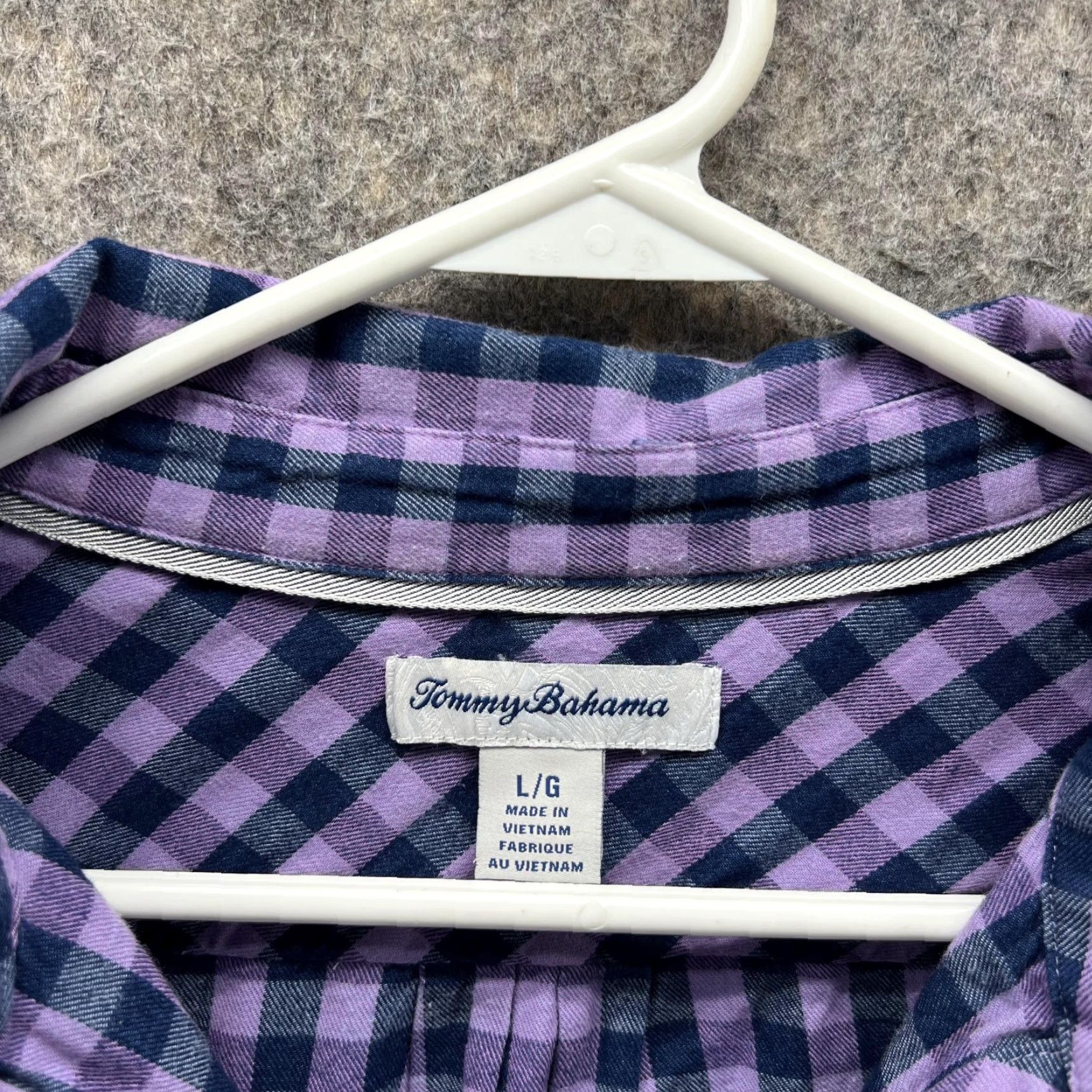 Tommy Bahama VINTAGE? No. Tommy Bahama Shirt Women Large Purple Checkered Button-Down Casual Preppy 100% Cotton Long Sleeve Size L / US 10 / IT 46 - 5 Thumbnail