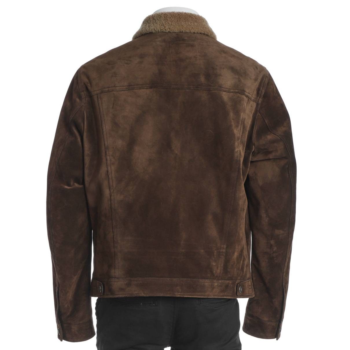 Tom Ford 8350USD Shearling-Trimmed Suede Trucker Jacket - Brown Size US L / EU 52-54 / 3 - 13 Thumbnail