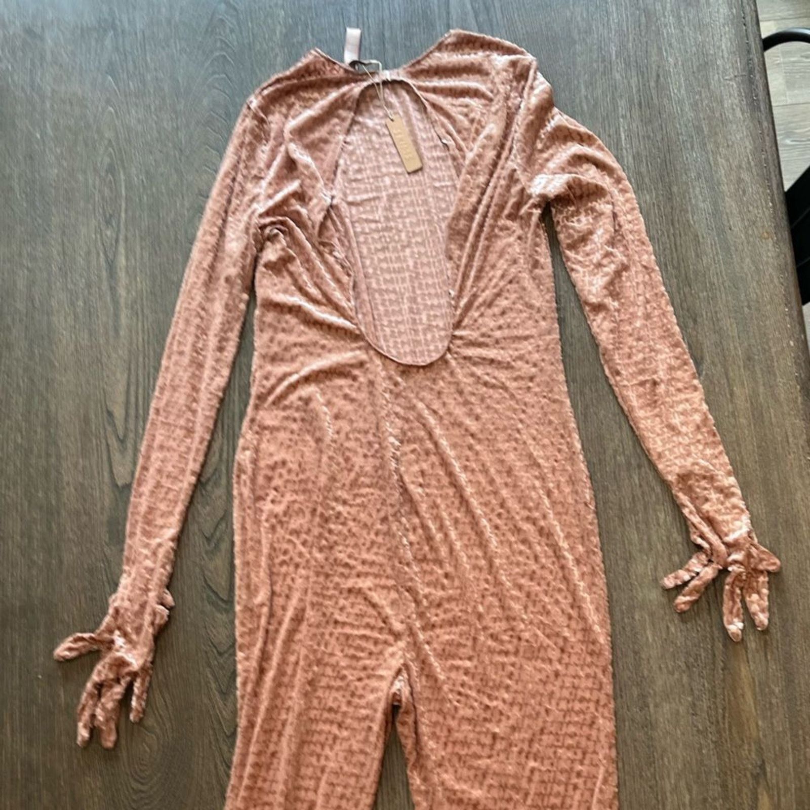 SKIMS NWT Skims Velvet Stirrup Catsuit Logo One-piece Jumpsuit 2X Size 31" - 8 Thumbnail