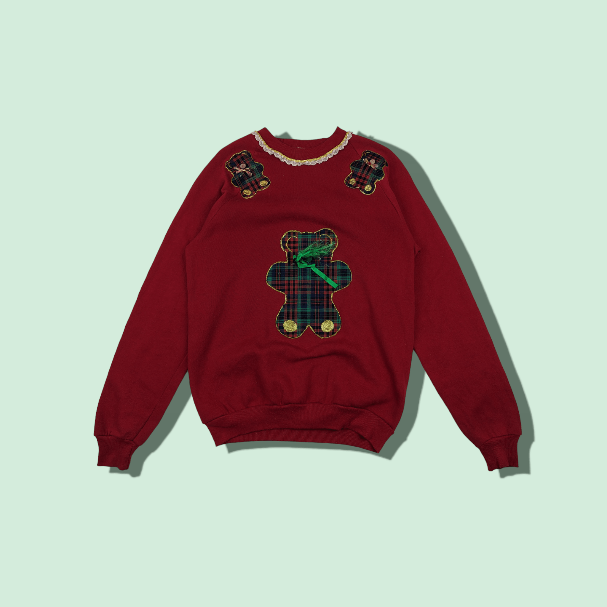 Jerzees Vintage 90's JERZEES Teddy Bear Cute Love Jumper Sweatshirt Size US S / EU 44-46 / 1 - 1 Thumbnail