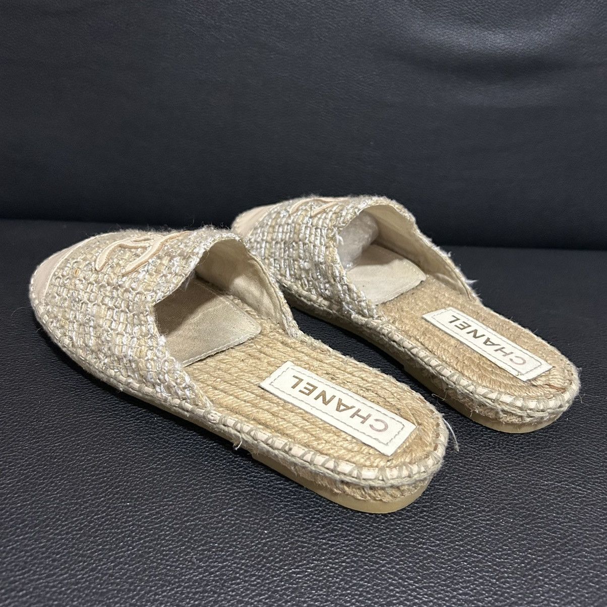 Chanel CHANEL - ESPADRILLE MULE SLIP ON FLATS Size US 9 / IT 39 - 4 Thumbnail