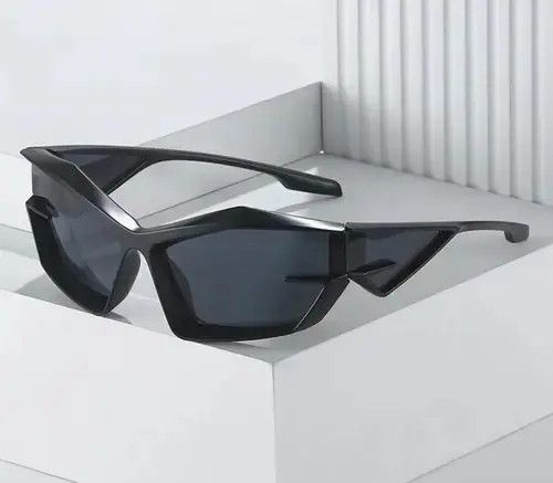 Jewelry Cyber Black Sunglasses Retro Punk Archive Cosplay Jewelry Size ONE SIZE - 2 Thumbnail
