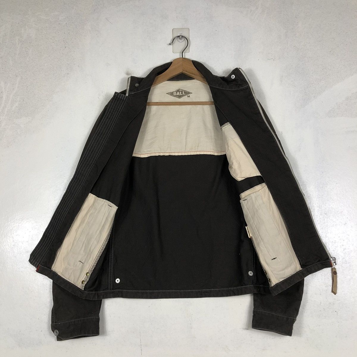 Japanese Brand 📌CROPPED BIKER JACKET ZIPPER BALL Size US M / EU 48-50 / 2 - 14 Thumbnail