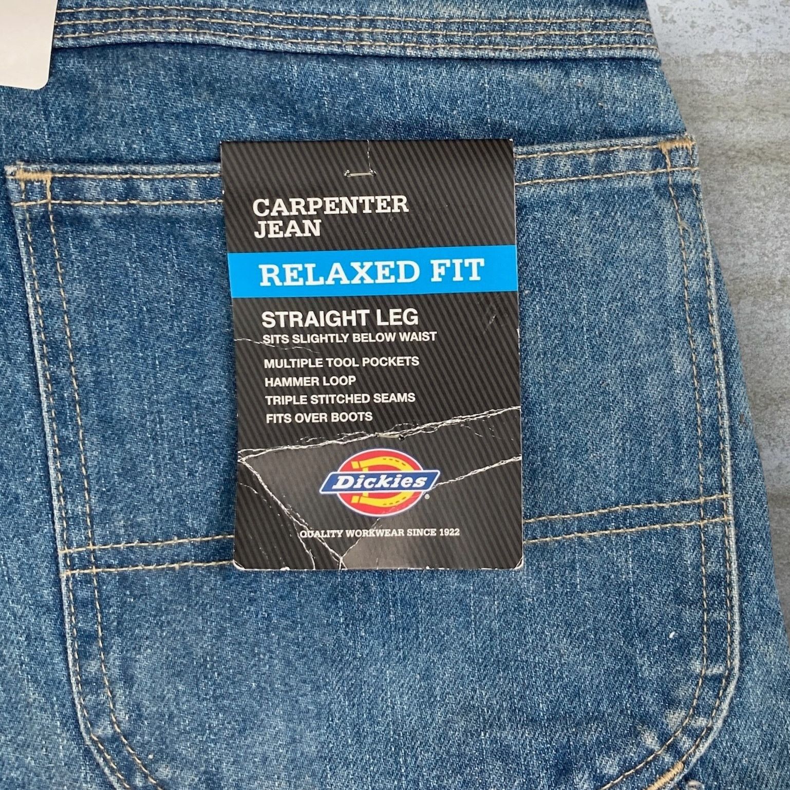 Dickies Vintage 90s Dickies Carpenter Jeans 42x32 Baggy Medium Wash Size US 42 / EU 58 - 7 Thumbnail