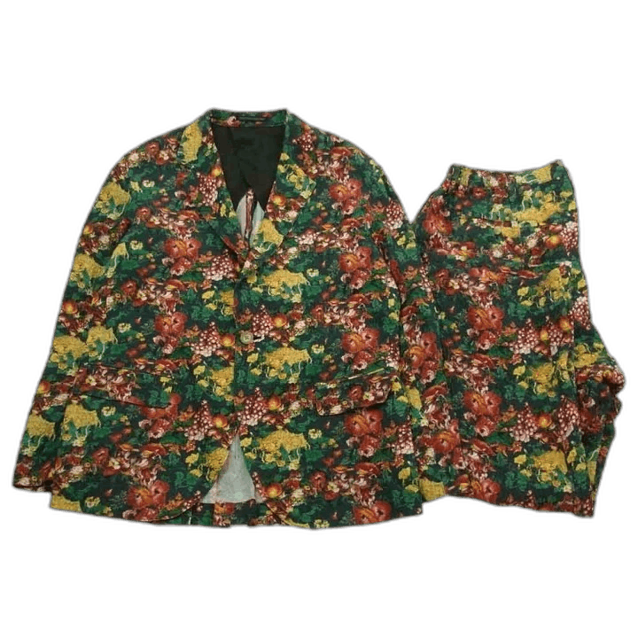 yohji yamamoto 2011ss floral silk suit set