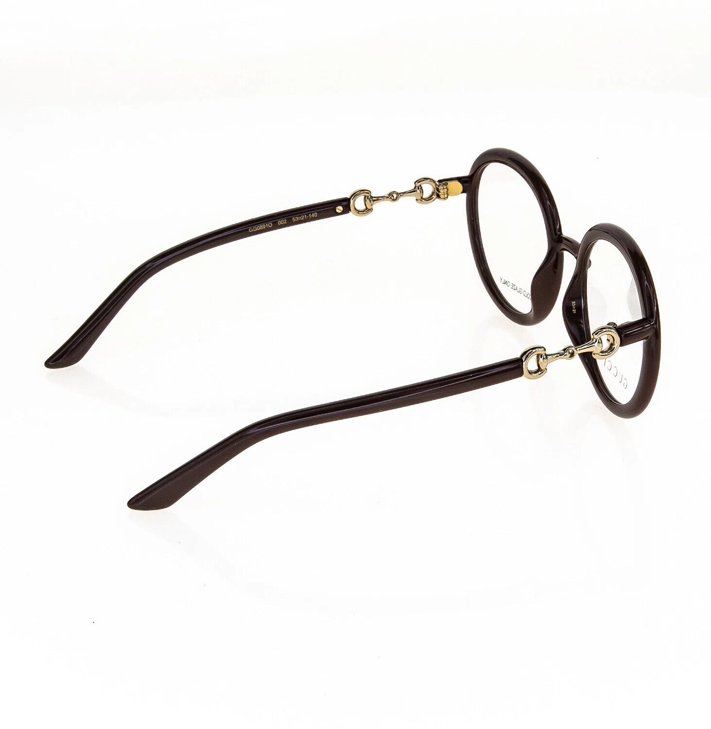 Gucci GUCCI Horsebit 0891 Brown Round Retro Eyeglasses GG0891O 002 Size ONE SIZE - 4 Thumbnail