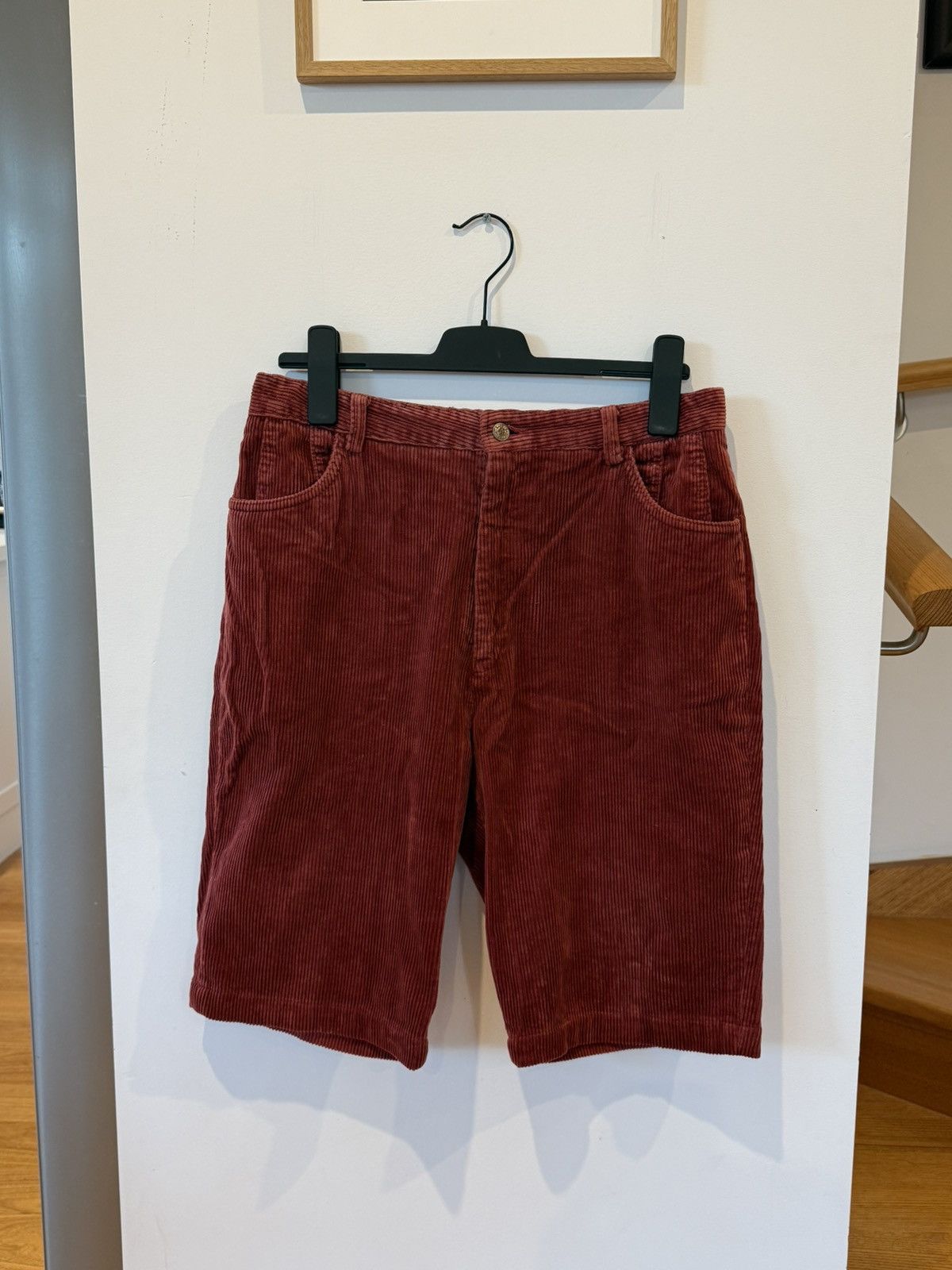 Vintage Vintage red corduroy long shorts Size US 31 - 1 Thumbnail