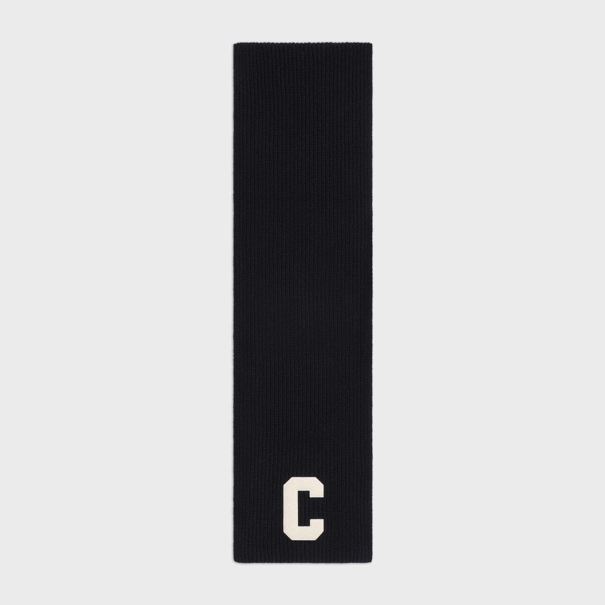 Celine Ribbed Wool Logo Scarf Size ONE SIZE - 1 Thumbnail