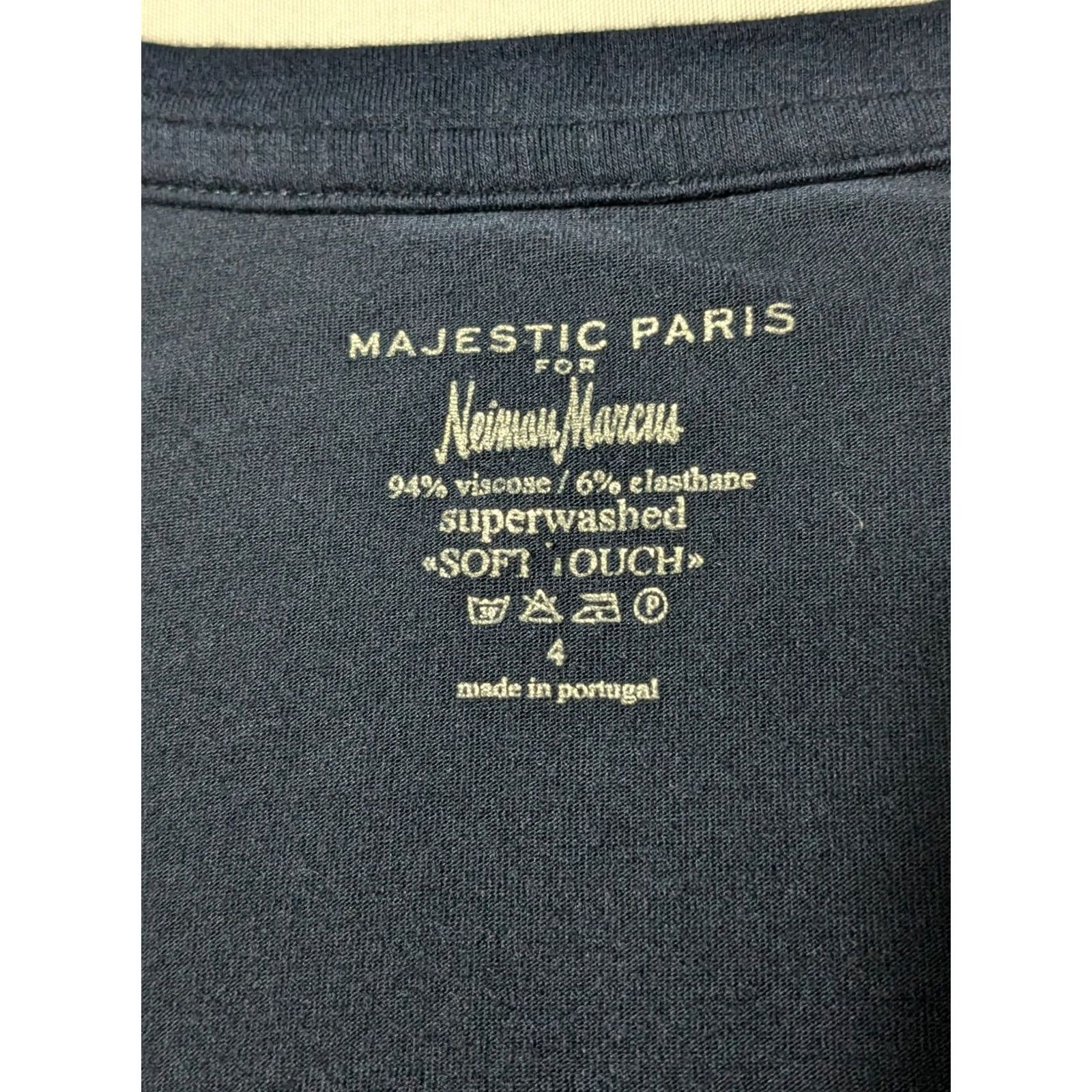 Vintage Majestic Paris for Neiman Marcus Women Tank Top 4 Blue Viscose Blend Sleeveless Round Neck Casual Knit Tank Top Women Size S / US 4 / IT 40 - 4 Thumbnail