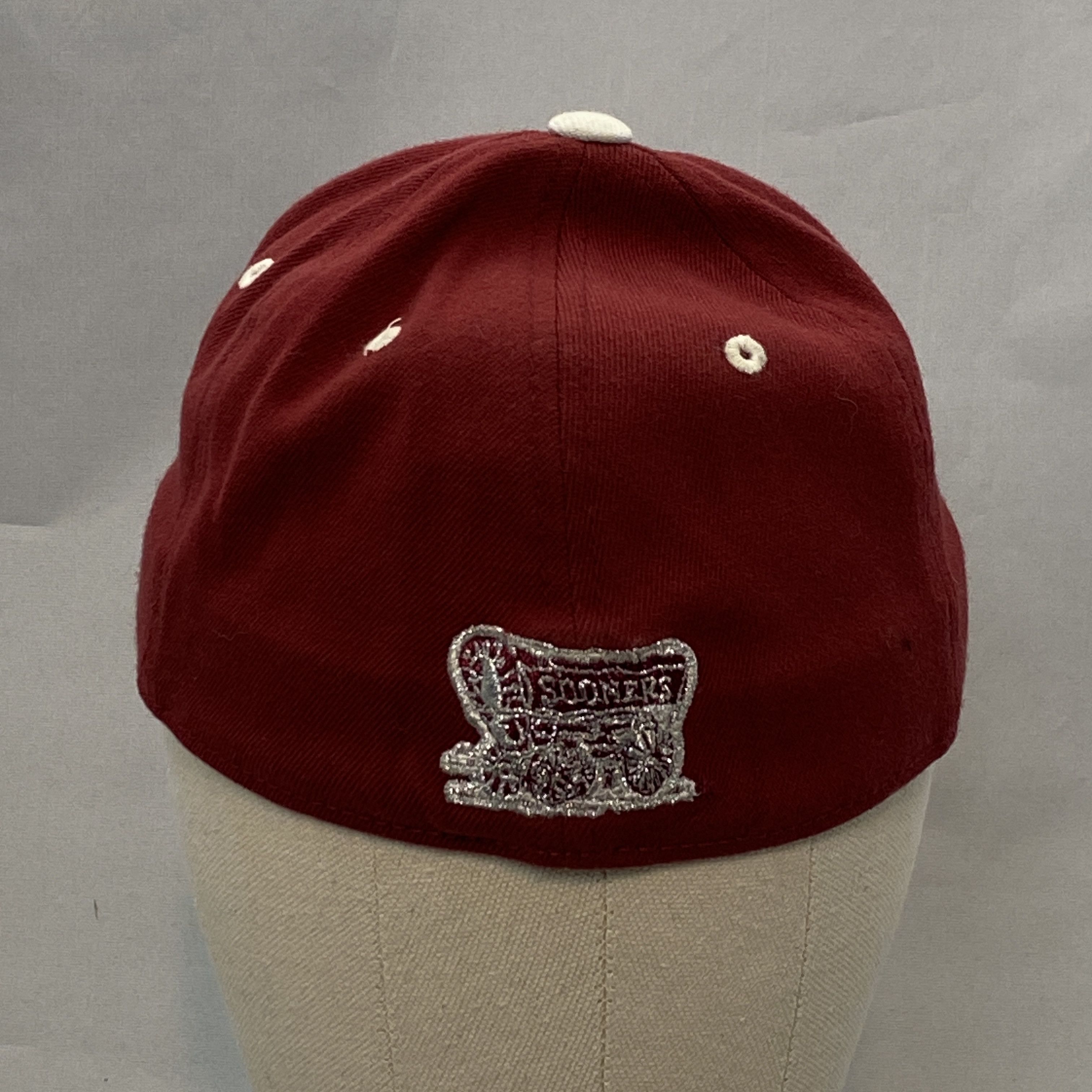 NCAA × Top Of The World × Vintage 90s OU OKLAHOMA SOONERS Hat Crimson Embroidered Wagon Logo Size ONE SIZE - 3 Thumbnail