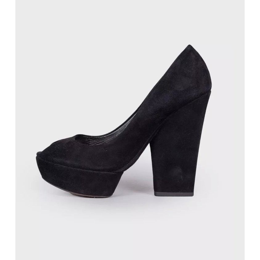 Dior Christian Dior Black Suede Open Toe Pumps Sz.39.5 Size US 8.5 / IT 38.5 - 1 Thumbnail