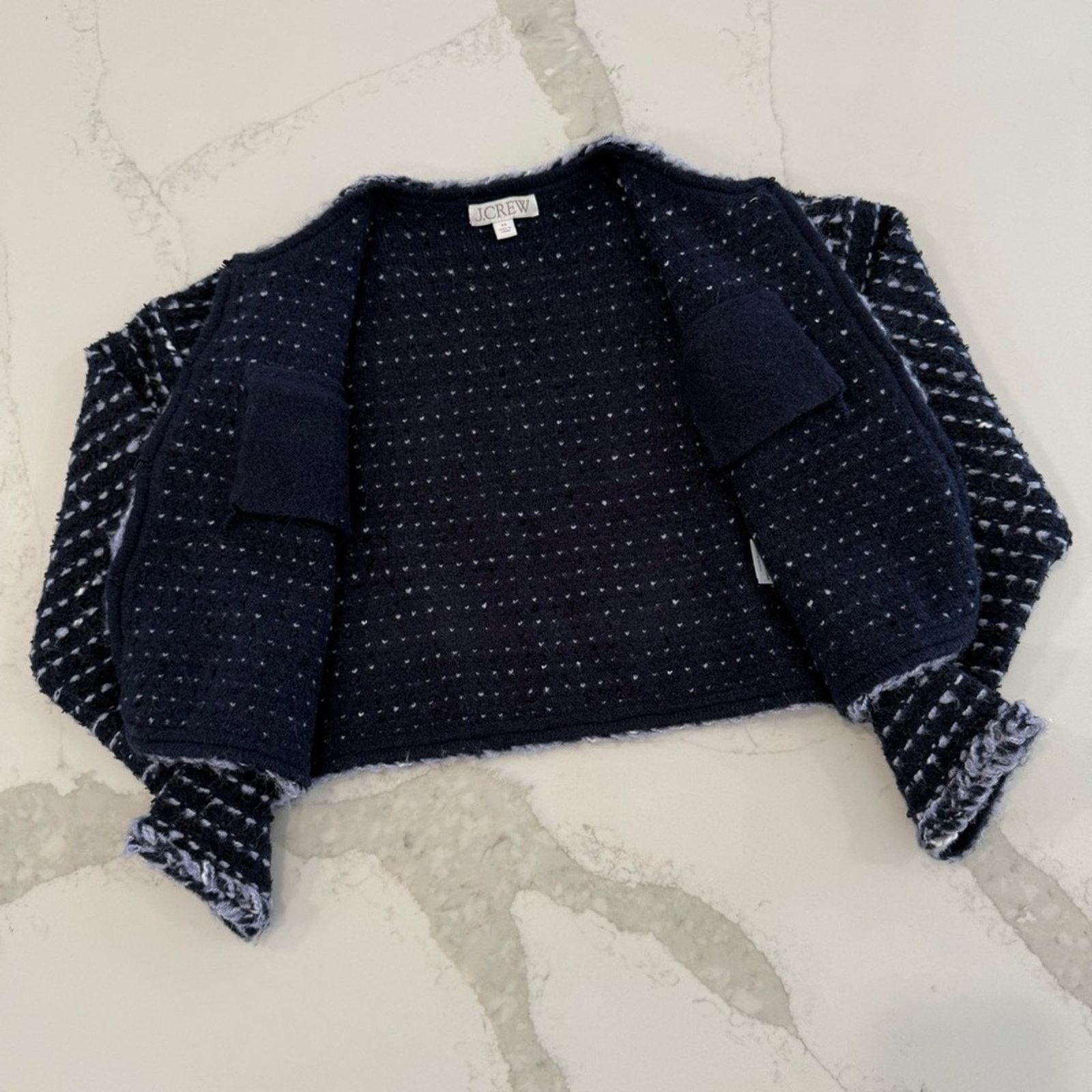 J.Crew J. Crew Cropped Lady Jacket Marled Yarn Women’s XS Blue Size XS / US 0-2 / IT 36-38 - 5 Thumbnail