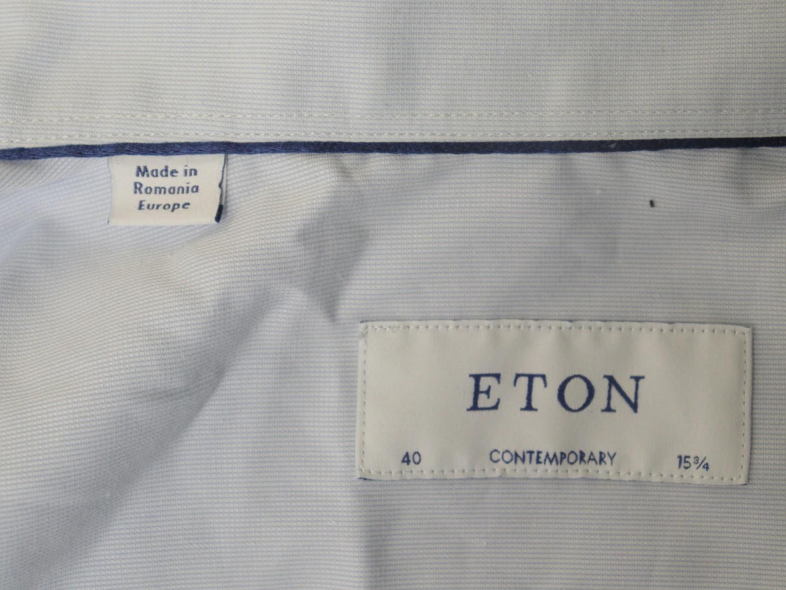 Eton Eton Blue 100% Cotton Collared Dress Shirt Size 40 Size 38R - 12 Thumbnail