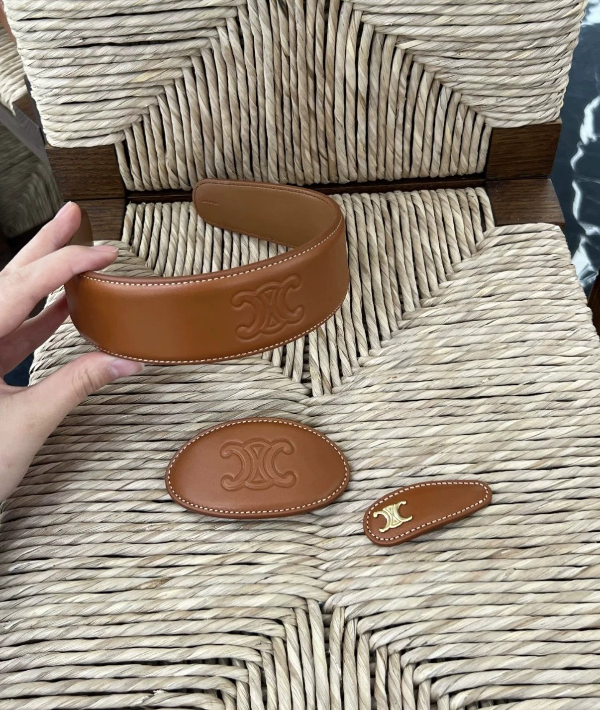 Celine Celine Cognac Calfskin Headband Pre-owned Size ONE SIZE - 7 Thumbnail