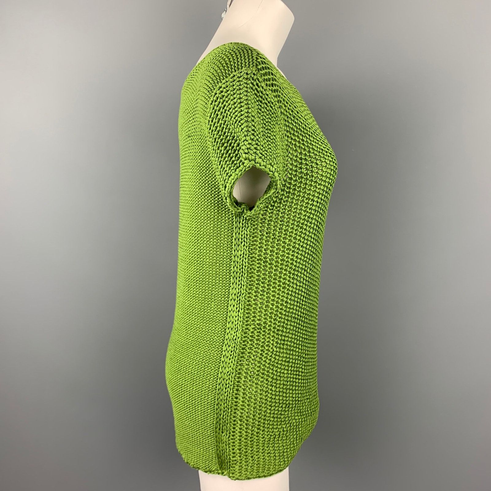 Tory Burch TORY BURCH Size S Tessa Green Cotton Knit Scoop Neck T-Shirt Size S / US 4 / IT 40 - 2 Thumbnail
