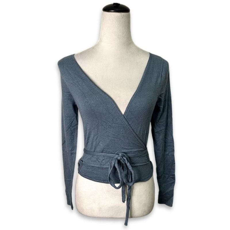 Other Open Edit Sweater Long Sleeves Wrap Tie Blue Women's XXS NWT Size XXS / US 00 / IT 34 - 2 Thumbnail