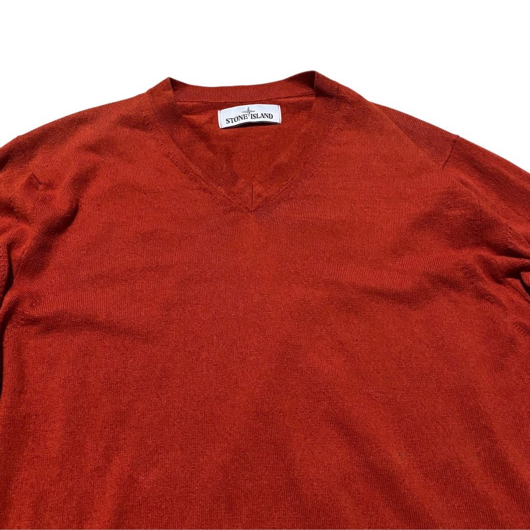 Stone Island Stone island v-neck patch reddish orange knitwearr Size US L / EU 52-54 / 3 - 2 Thumbnail
