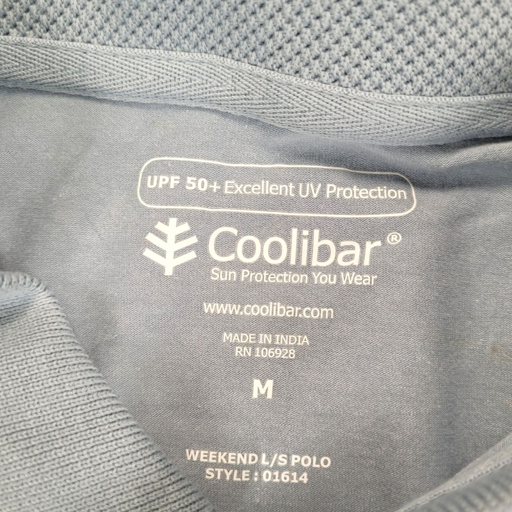 Vintage Coolibar UPF 50+ Sun Protection Long Sleeve Polo Shirt Light Blue Size M Men Size US M / EU 48-50 / 2 - 2 Thumbnail