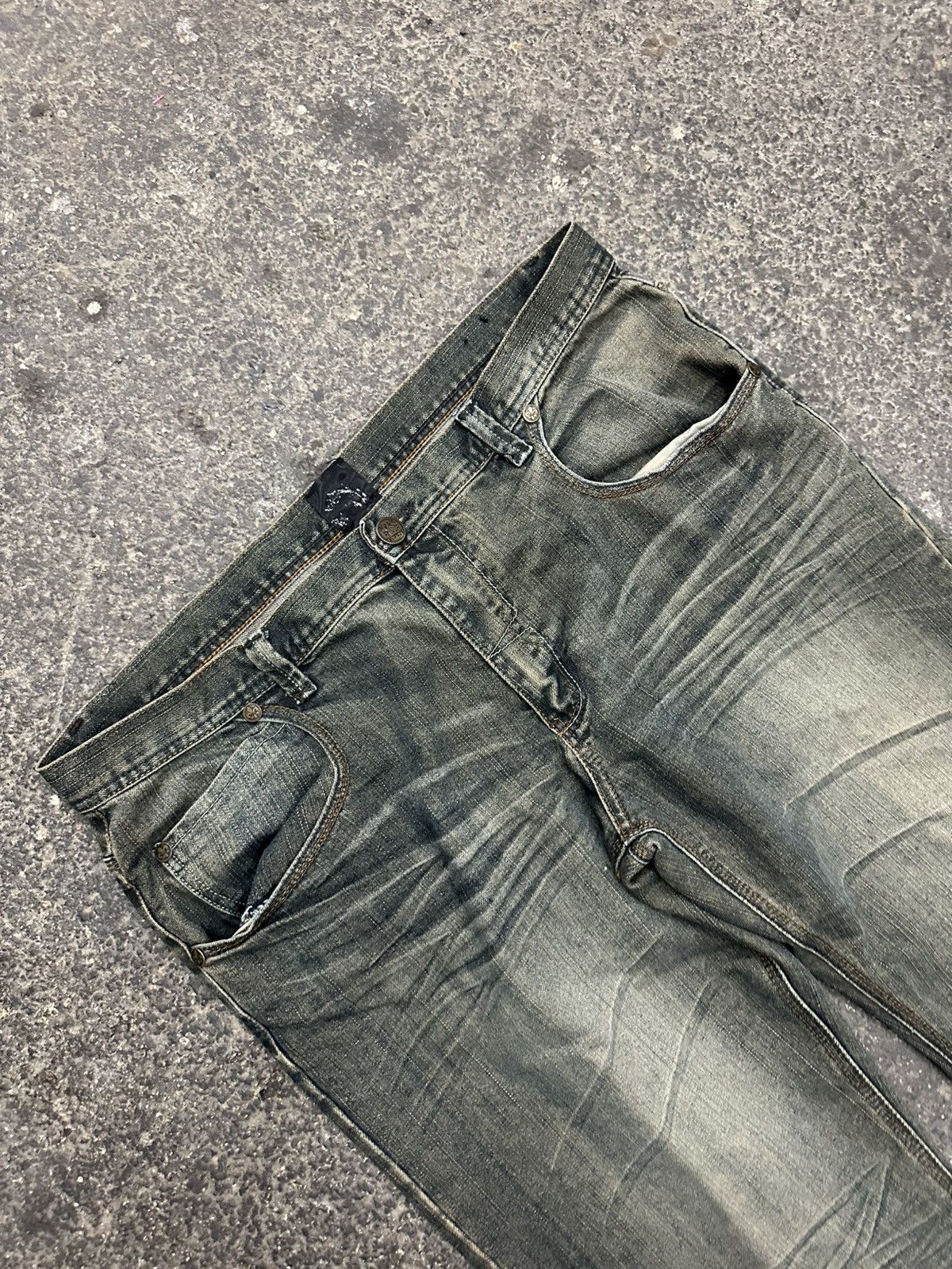 Designer Y2K raw blue flap pockets jeans Size US 38 / EU 54 - 5 Thumbnail