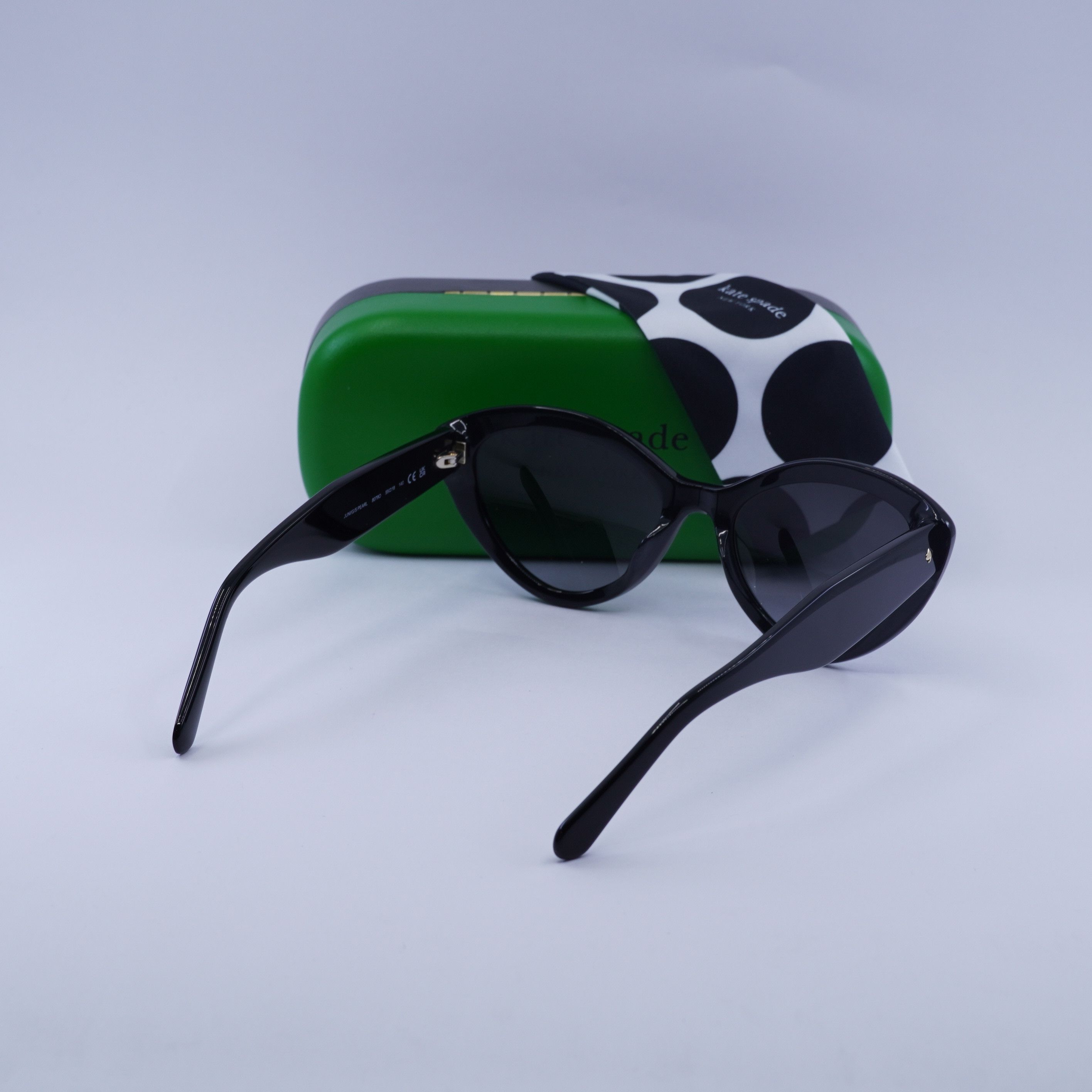 Kate Spade Kate Spade JUNI/G/S PEARL 0807 9O Sunglasses Black Cat Eye Size ONE SIZE - 10 Thumbnail