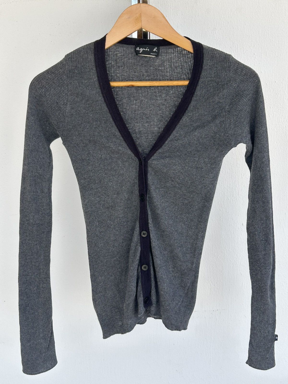 agnes b. Agnes B Cardigan Vintage Gray Size S / US 4 / IT 40 - 1 Thumbnail