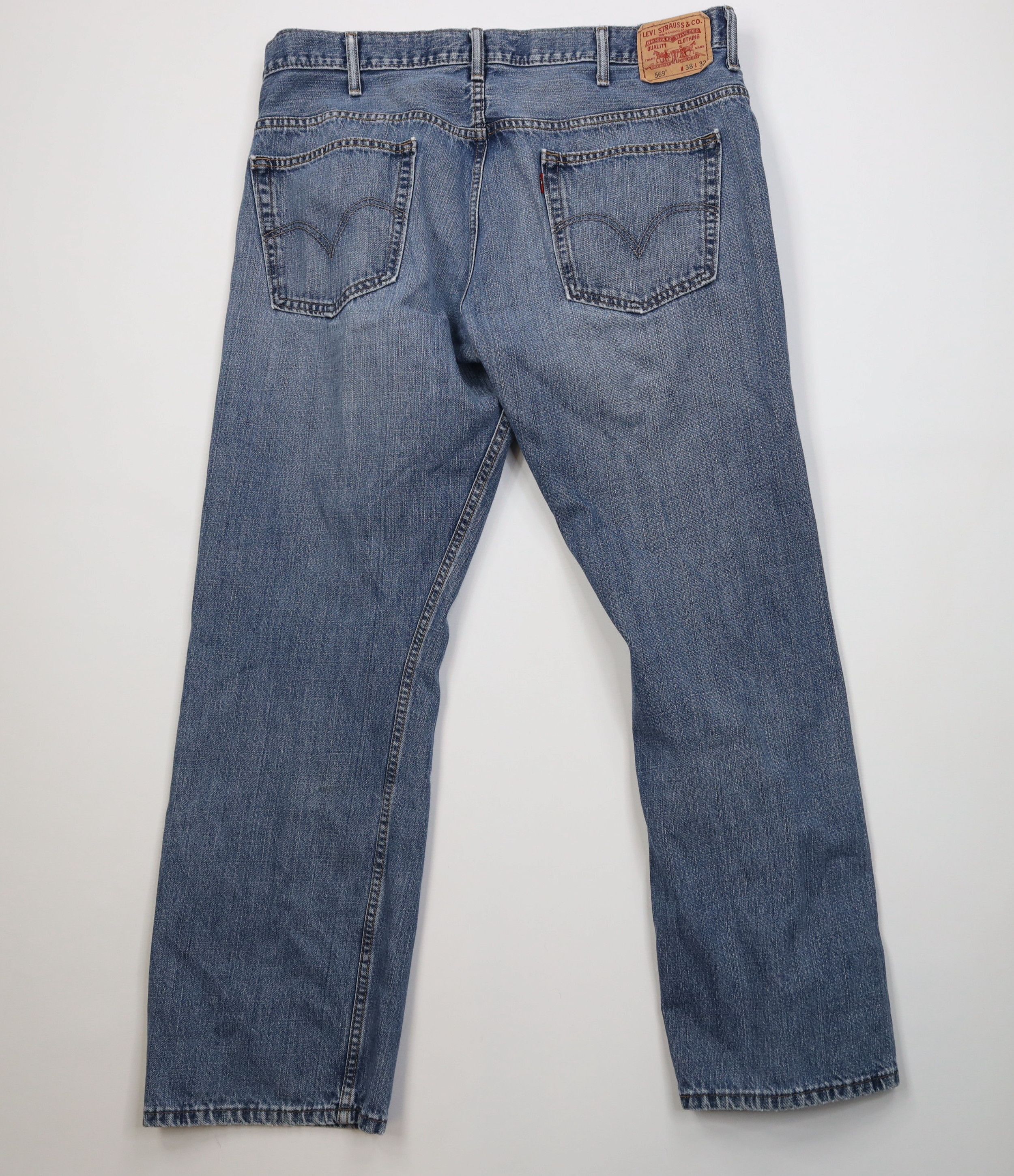 Levi's Vintage Y2K Levis 569 Straight Wide Leg Denim Jeans Blue Size US 38 / EU 54 - 12 Thumbnail