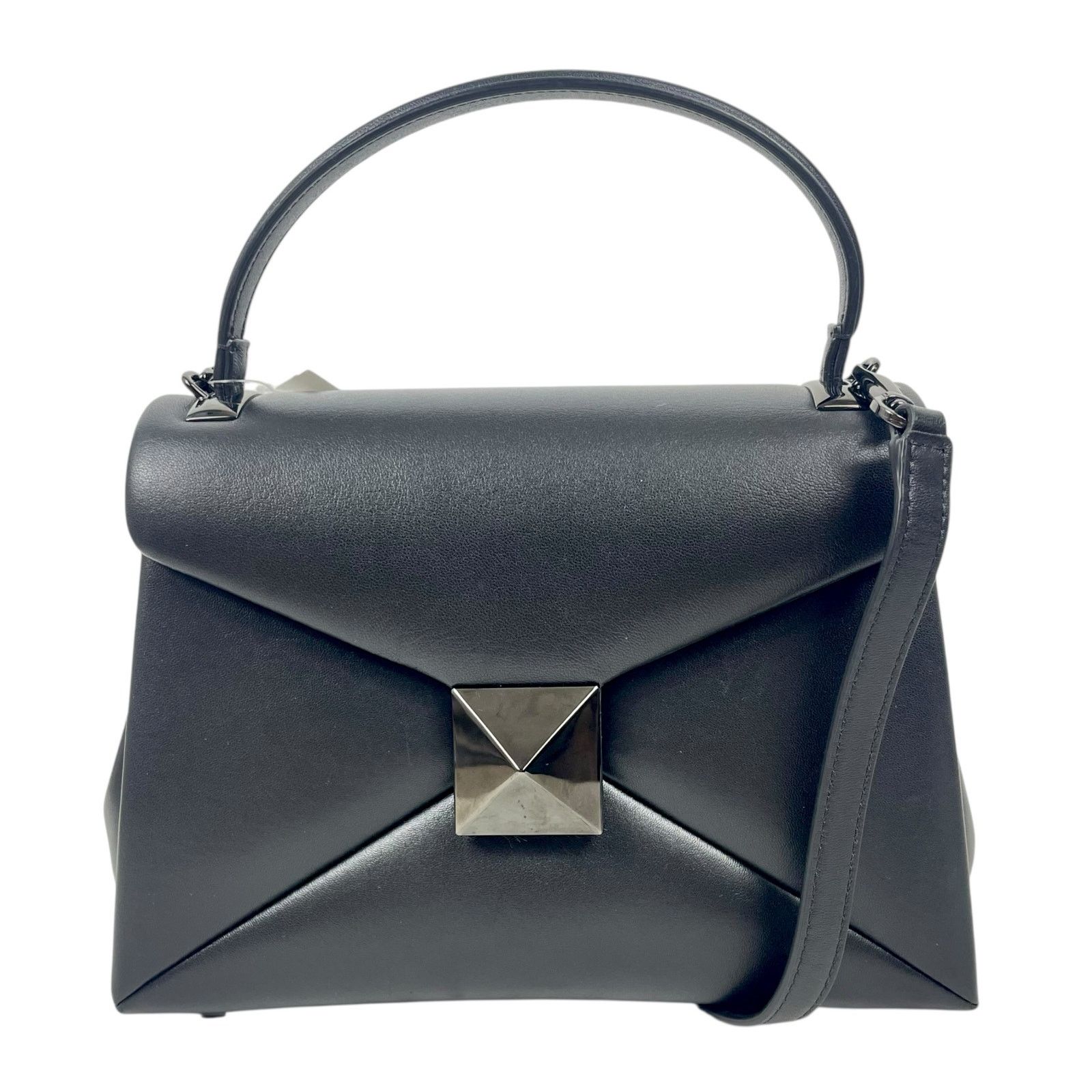 Valentino Garavani One Stud Small Top Handle Leather Black, Women's