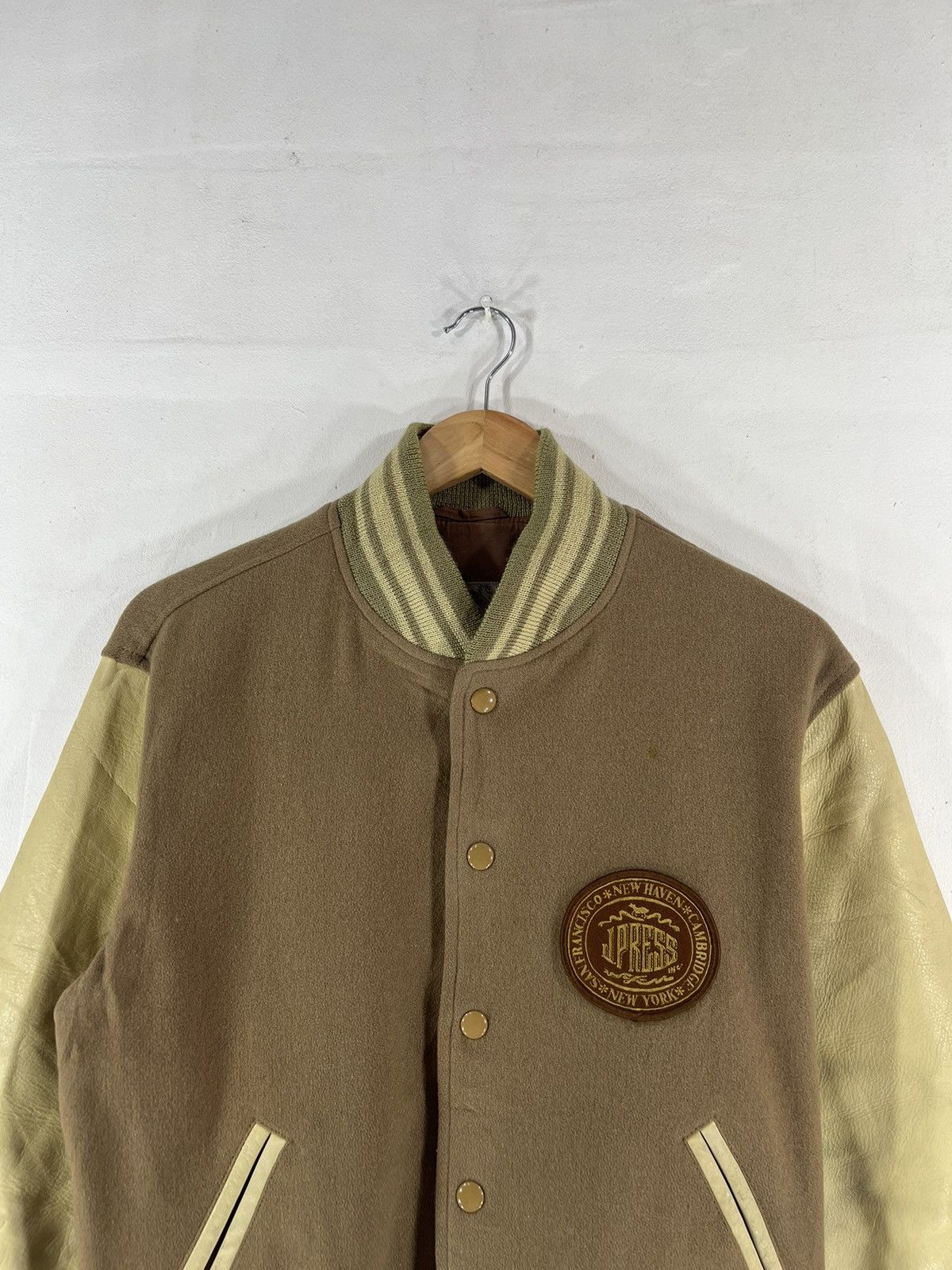 J. Press Leather Varsity J Press Streetwear bomber jacket Size US M / EU 48-50 / 2 - 5 Thumbnail