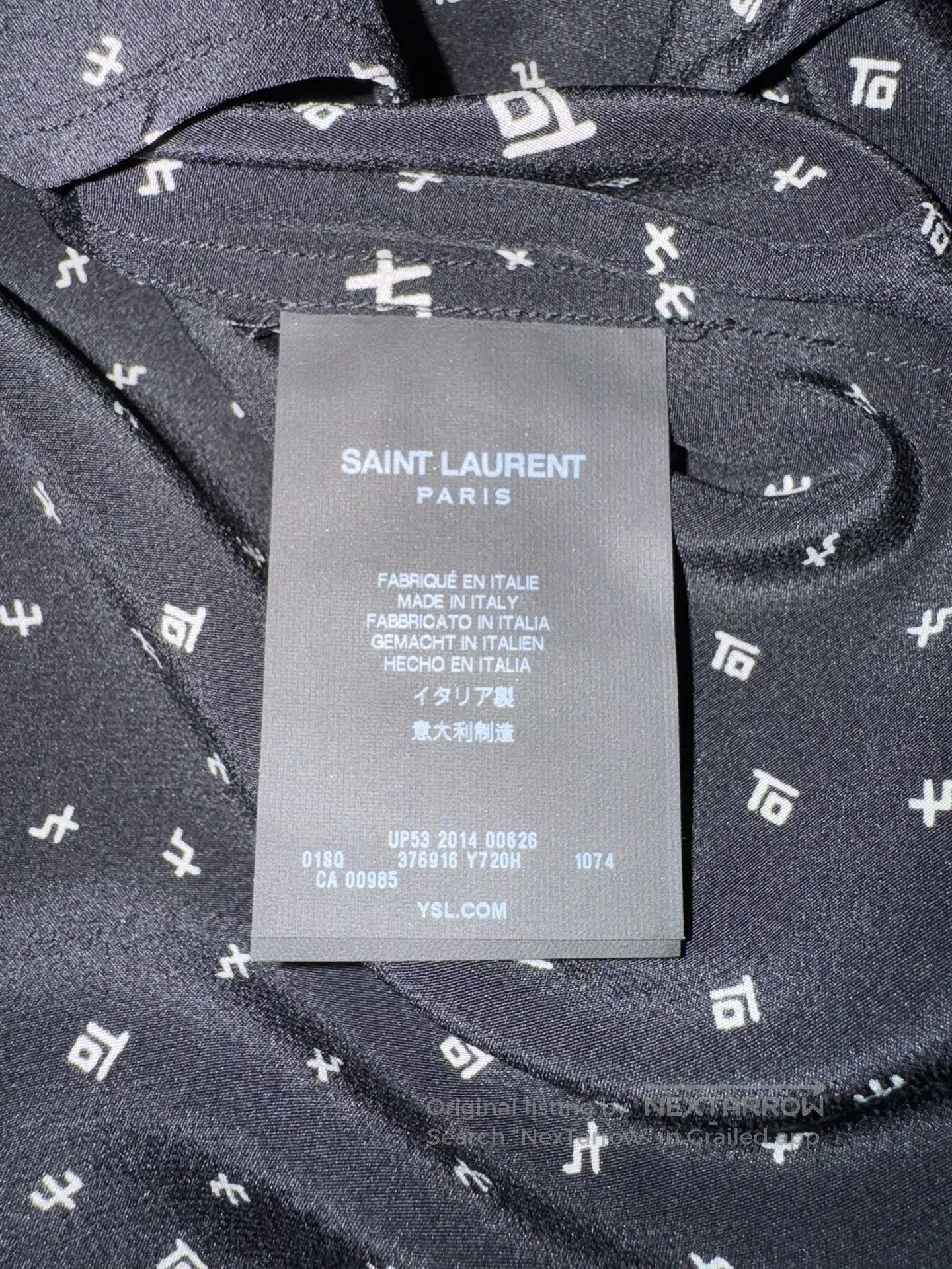 Saint Laurent Paris Saint Laurent Paris Symbol Men's Silk Shirt| Size US XXS / EU 40 - 5 Thumbnail