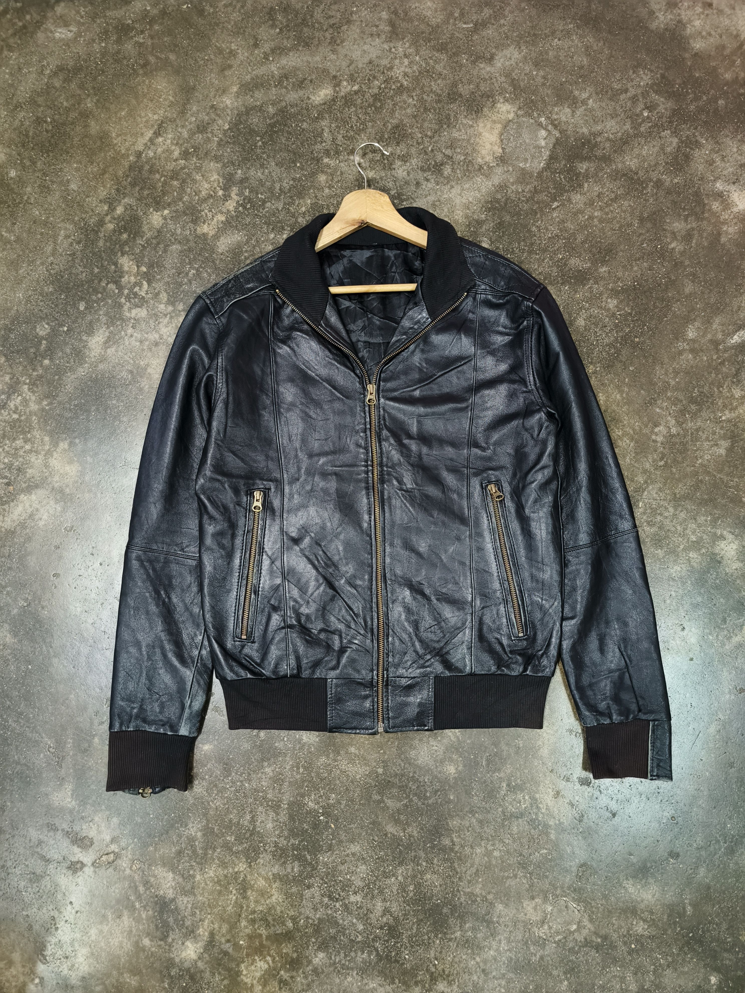 Japanese Brand MONO MART BLACK BIKER RIDING JACKET LEATHER Size US S / EU 44-46 / 1 - 1 Thumbnail