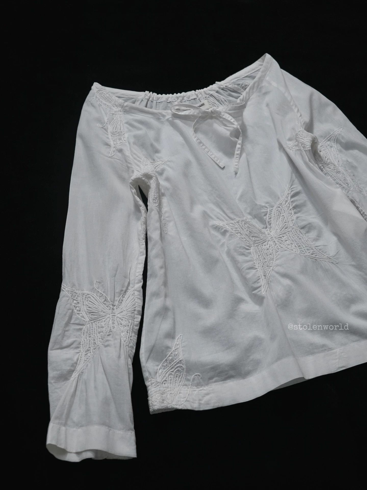 Junya Watanabe Junya Watanabe 03SS Para Butterfly Embroidered Top S Size S / US 4 / IT 40 - 2 Thumbnail