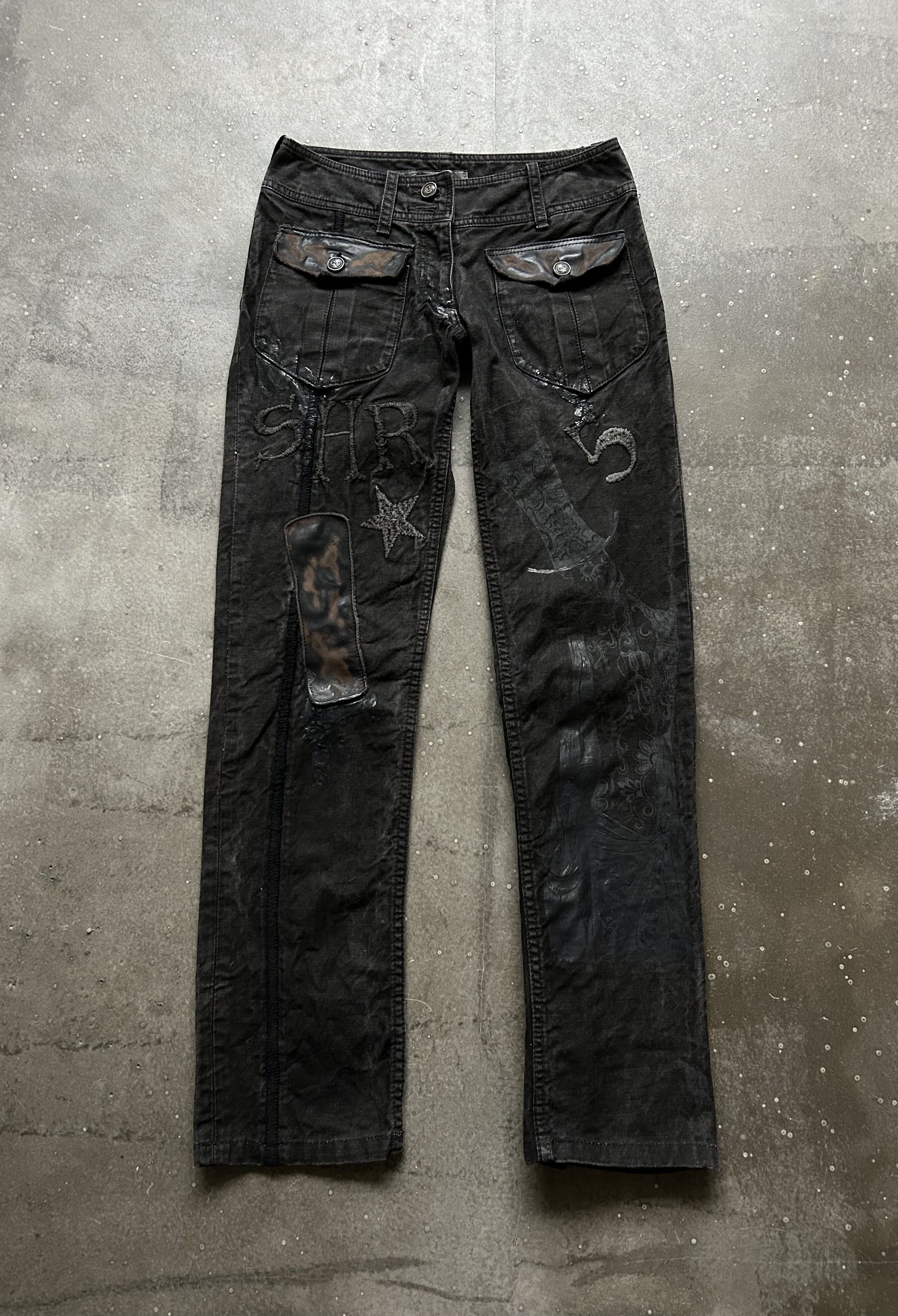 Share Spirit Homme SHARE SPIRIT Embroidered Denim Pants Size US 30 / EU 46 - 1 Thumbnail
