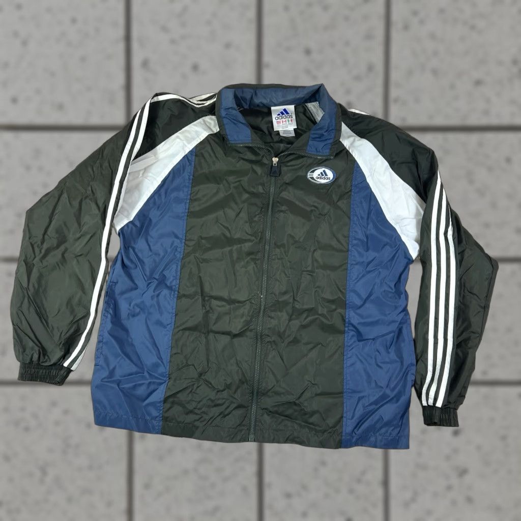 Adidas VINTAGE adidas Windbreaker Jacket Full Zip Lightweight Blue Large Mens Size US L / EU 52-54 / 3 - 1 Thumbnail