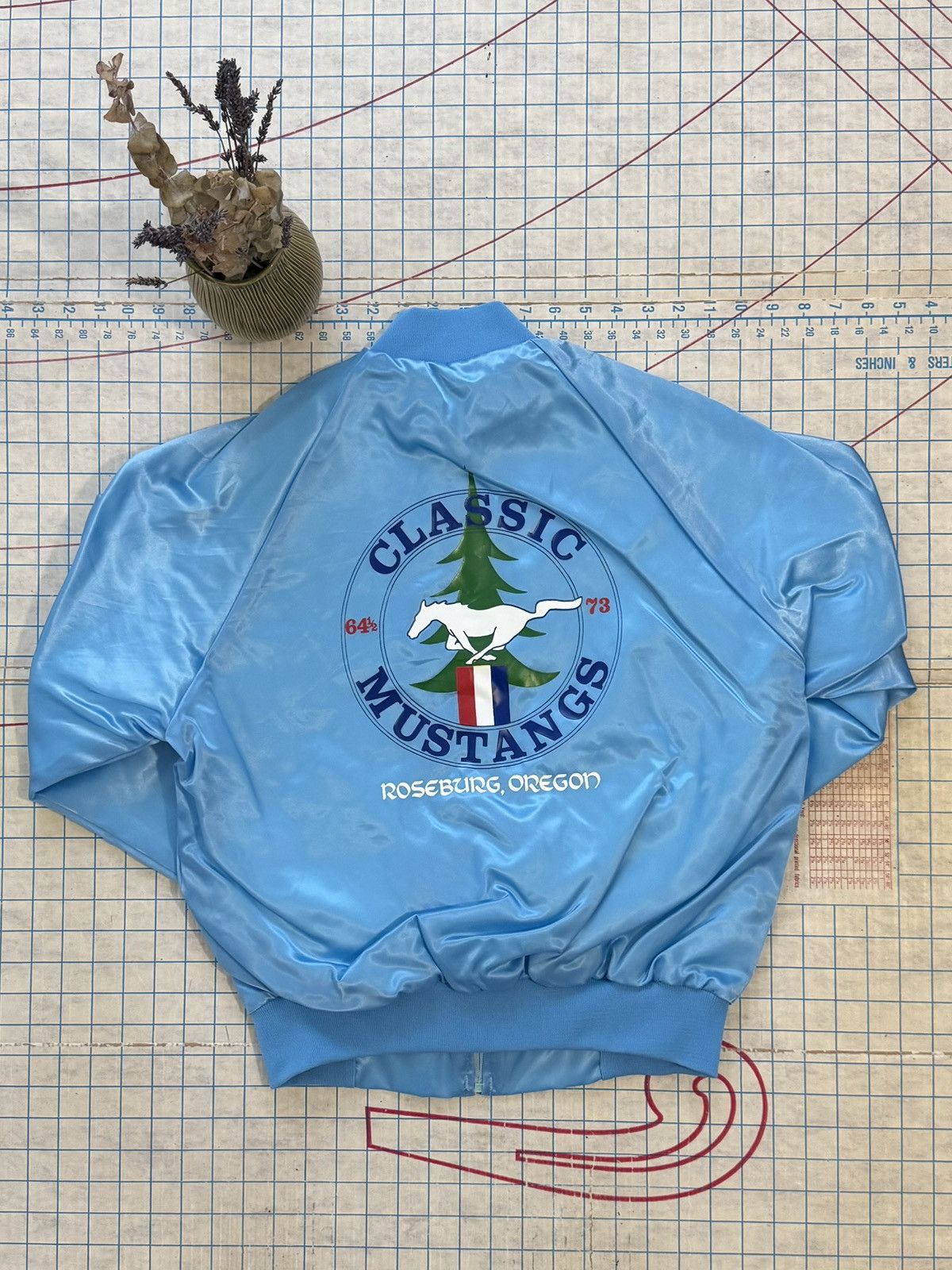 Ford × Mustang × Vintage Vintage Ford Mustang Baby Blue Bomber Jacket Size Small Size US S / EU 44-46 / 1 - 1 Thumbnail
