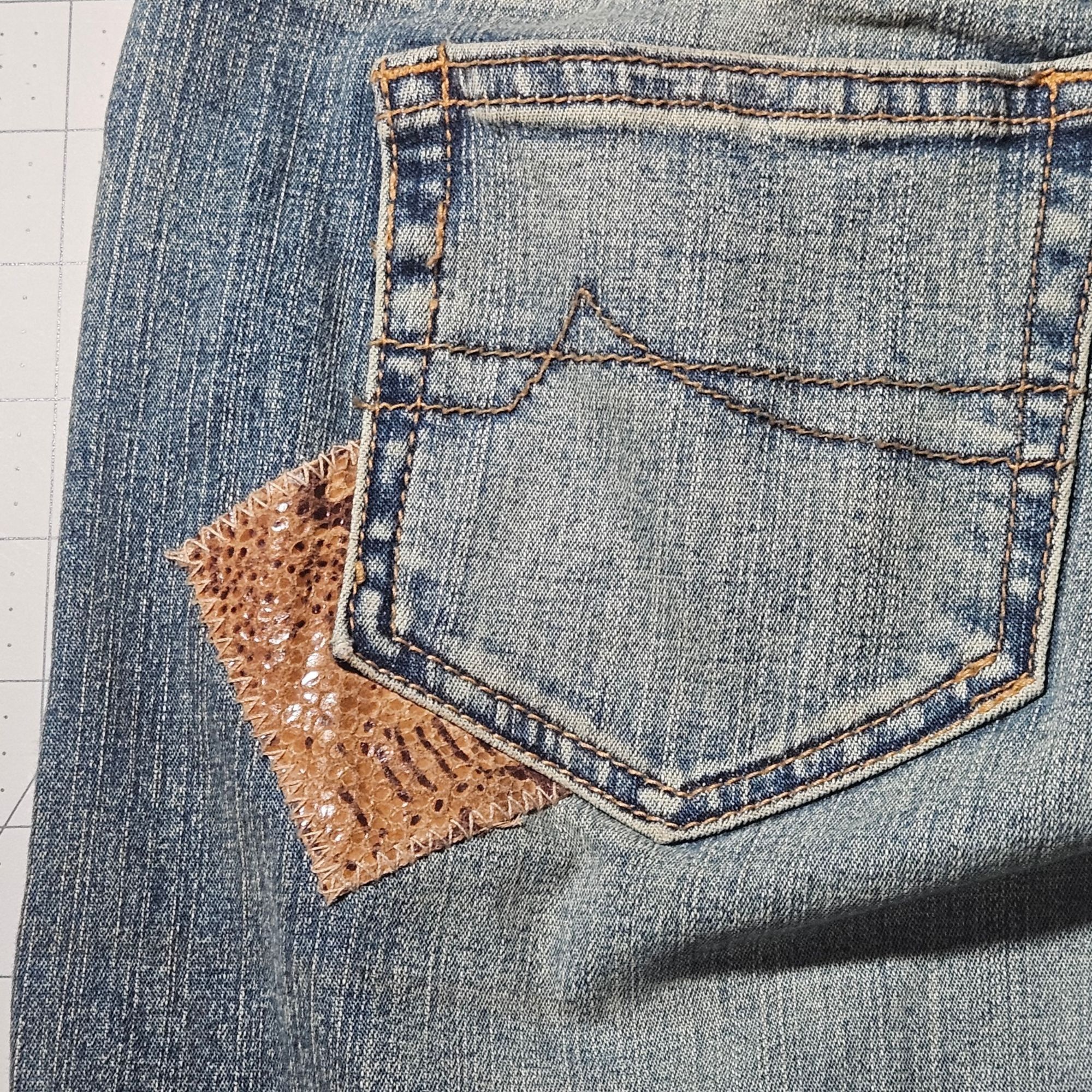 Other VTG Y2K Allen B. Women Flared Jeans Snakeskin Inset Y2K Grun Size 30" / US 8 / IT 44 - 13 Thumbnail