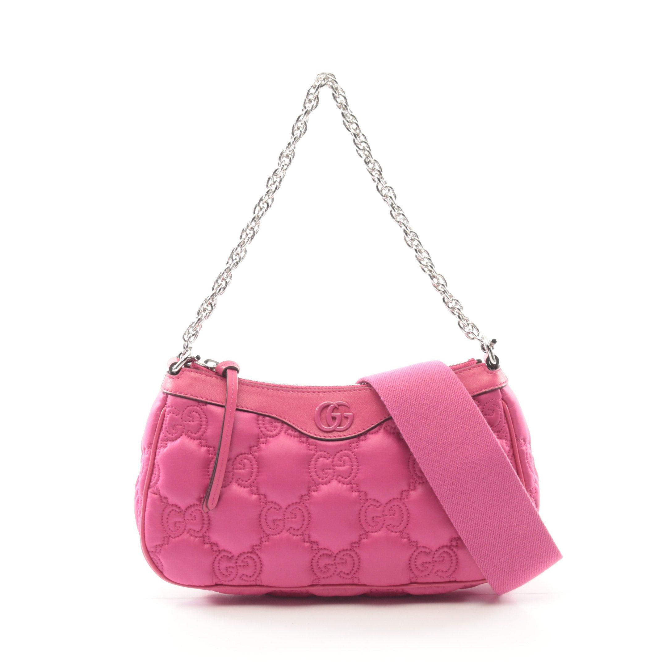 Gucci Gucci Gg Matelasse Chain Handbag Nylon Leather Pink Purple Size ONE SIZE - 1 Thumbnail