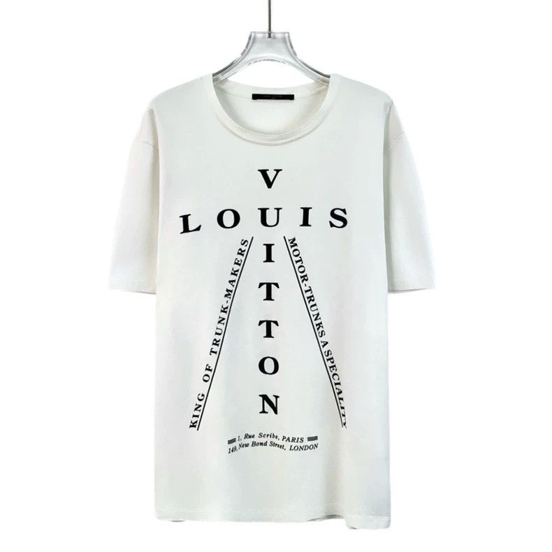 Louis Vuitton Louis Vuitton White logo monogrammed cotton crewneck short Size US XXL / EU 58 / 5 - 1 Thumbnail