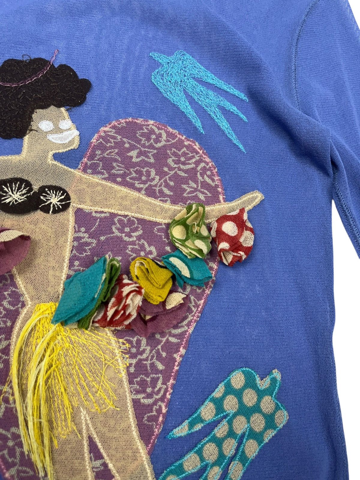 Jean Paul Gaultier Vintage Jean Paul Gaultier Soleil Hawaiian Girl Mesh Top Size S / US 4 / IT 40 - 7 Thumbnail